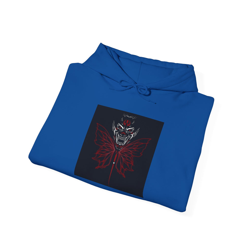 Demonic Butterfly Hoodie - Dark Gothic Skull Winged Design