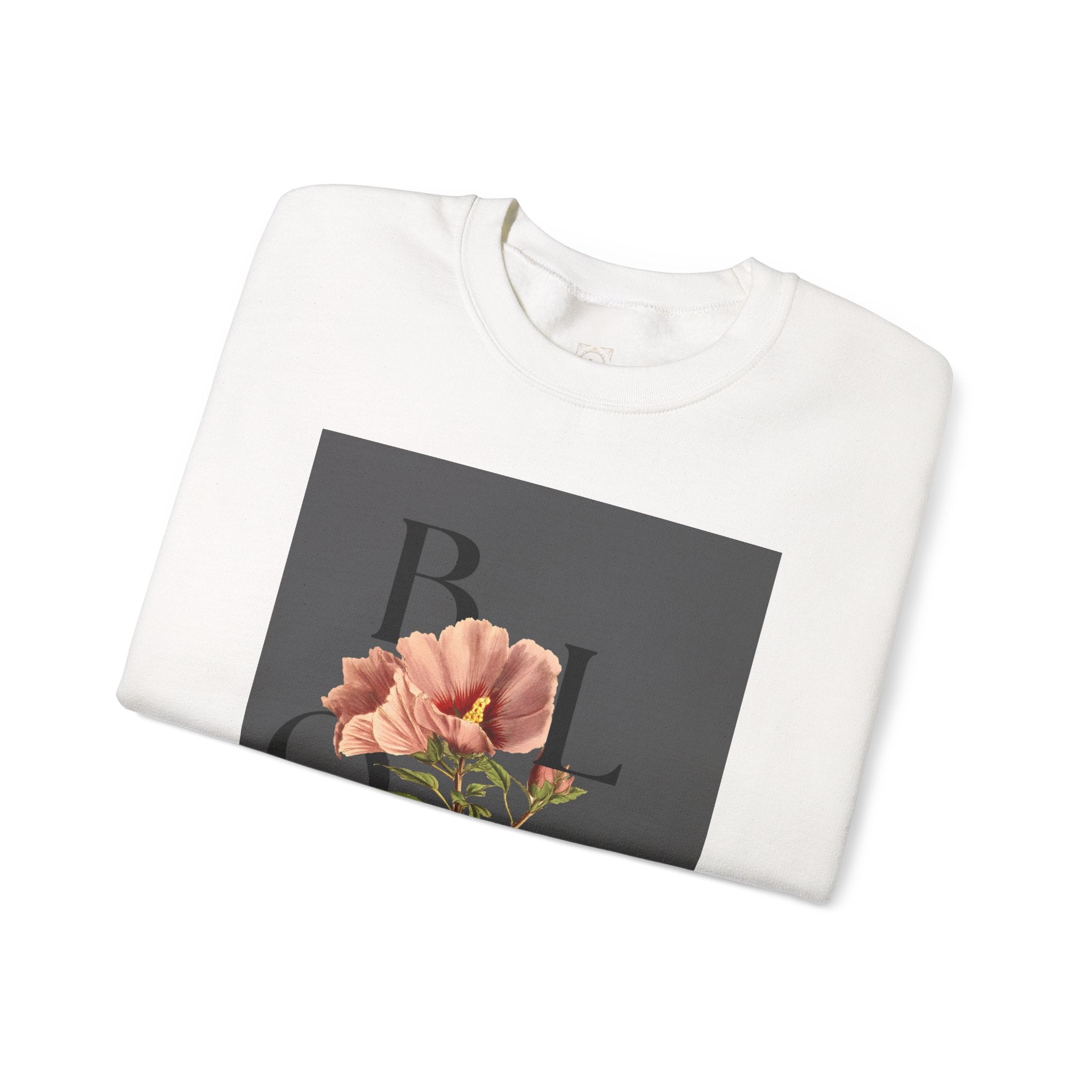 Floral Bloom Sweatshirt — Vintage Pink Flower Graphic Crewneck