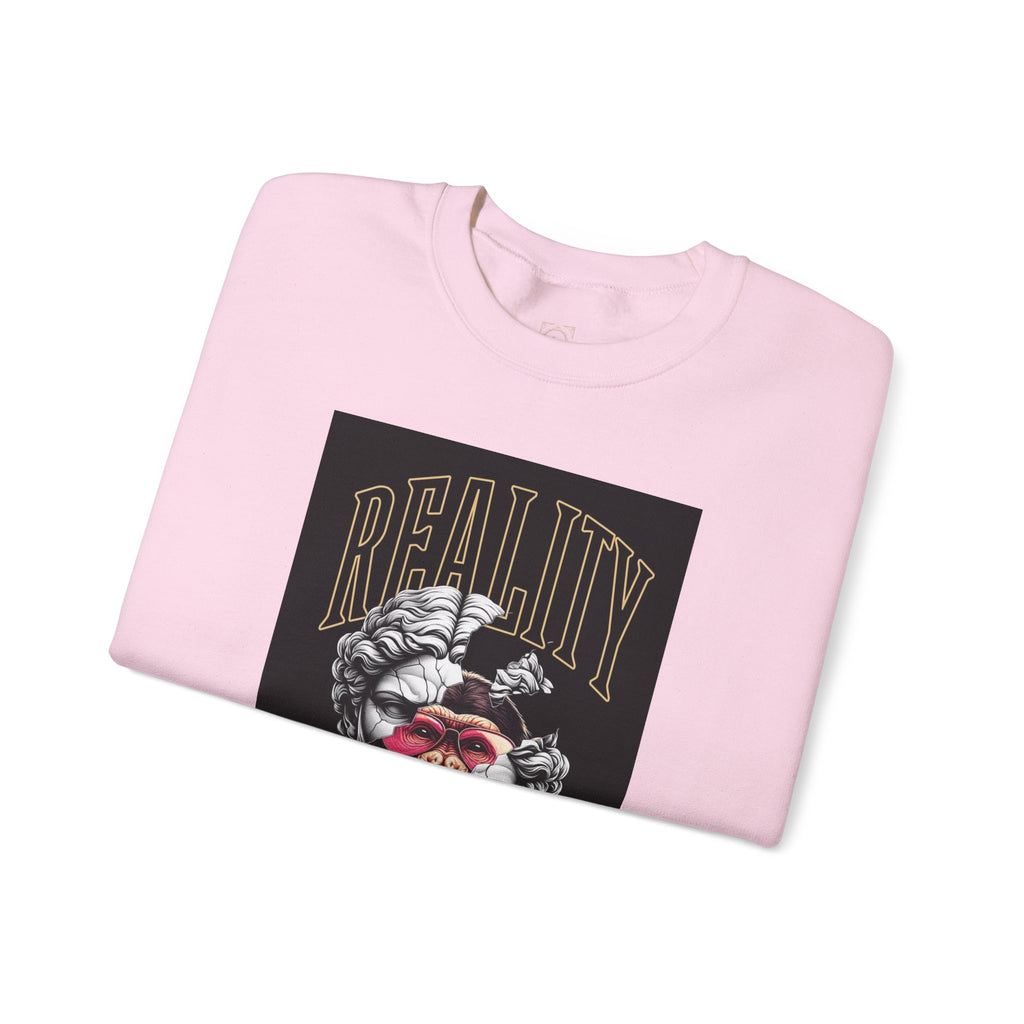 Crewneck Sweatshirt — "Reality Hides Behind The Mask" Graphic Pullover