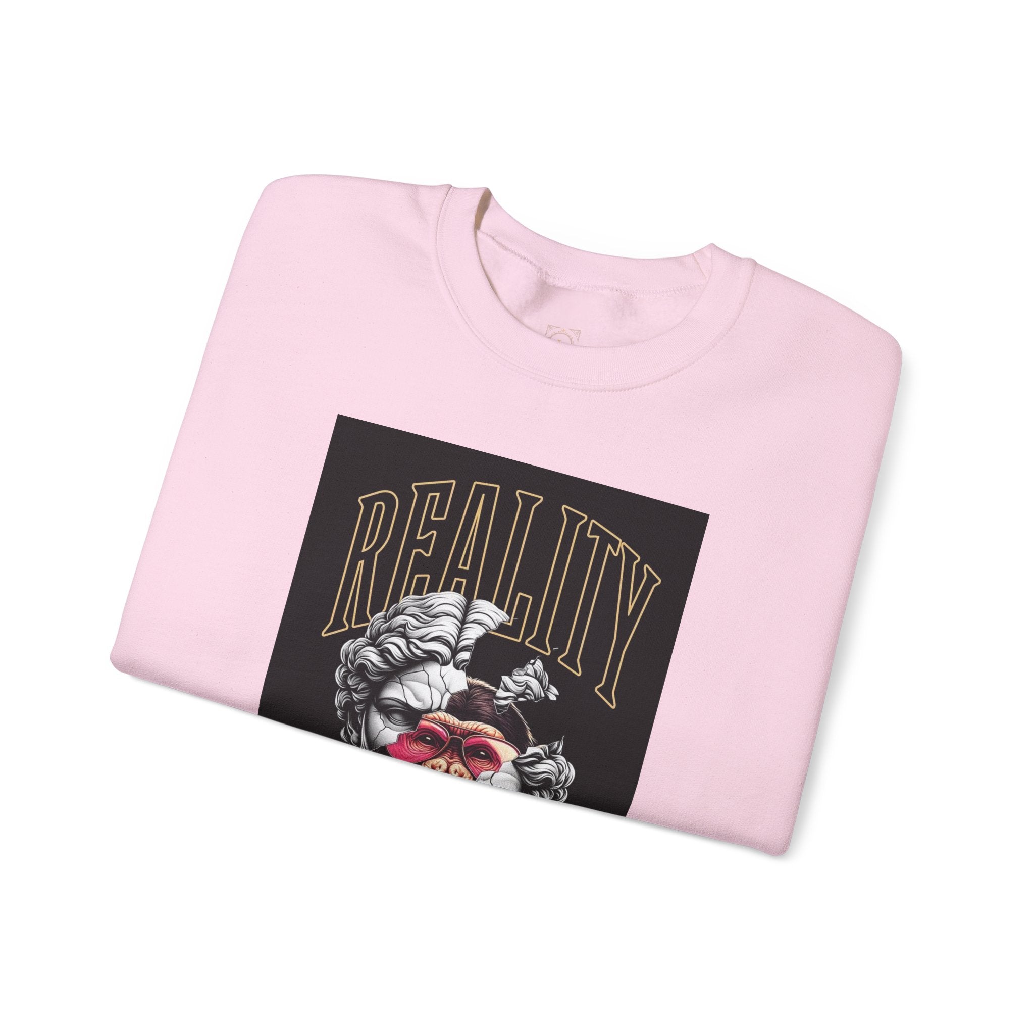Crewneck Sweatshirt — "Reality Hides Behind The Mask" Graphic Pullover