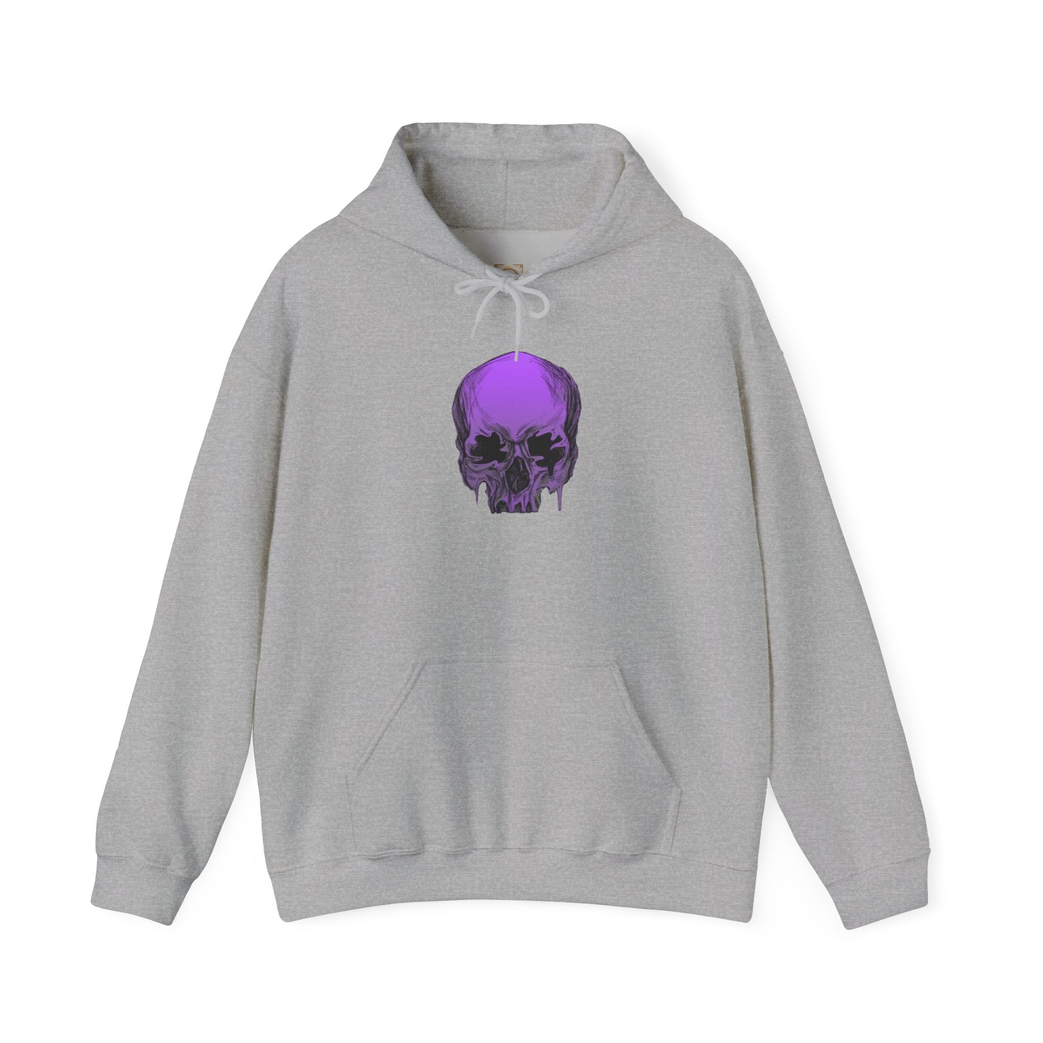 Purple Drip Skull Hoodie — Gothic Streetwear Pullover