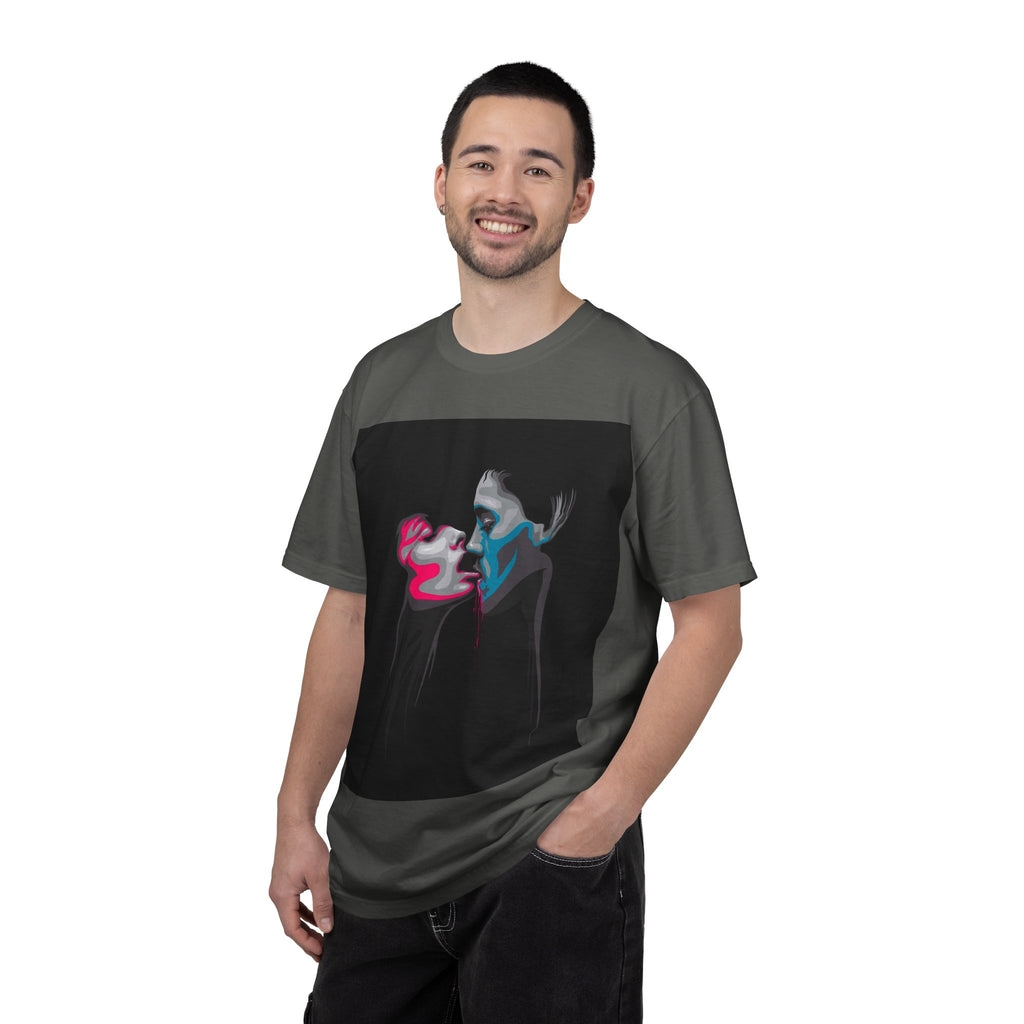 Abstract Neon Kiss T-Shirt — 'Legaciess' Back Logo Graphic Tee