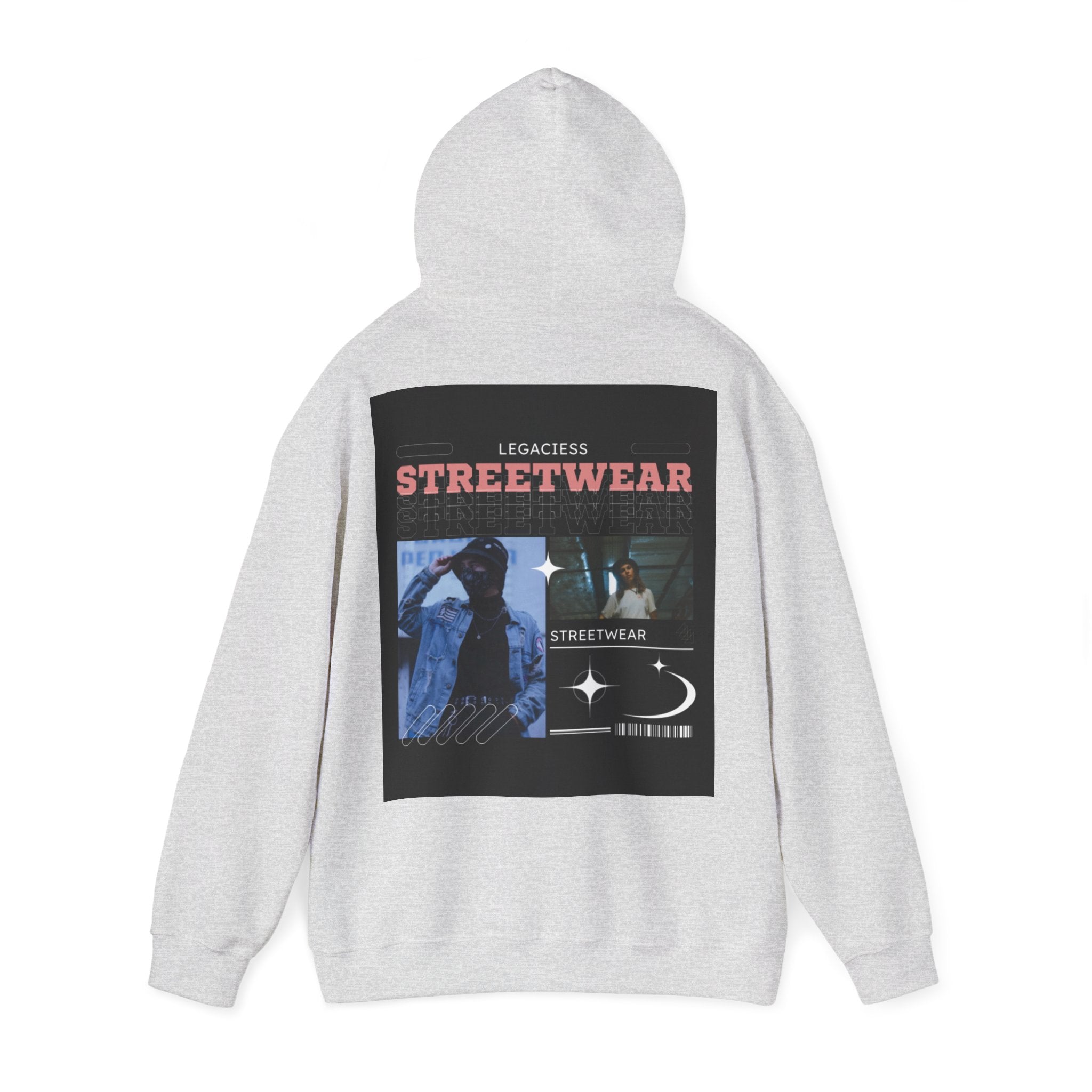Streetwear Collage Hoodie — Retro Urban Graphic Sweatshirt