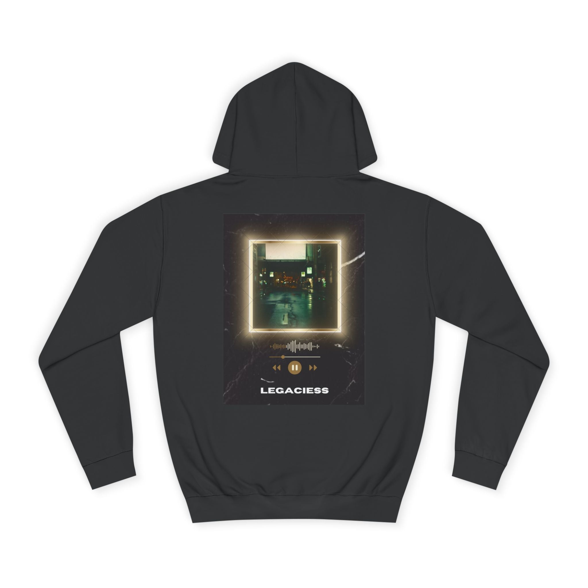 College Hoodie — Retro Neon Square Album Art Design