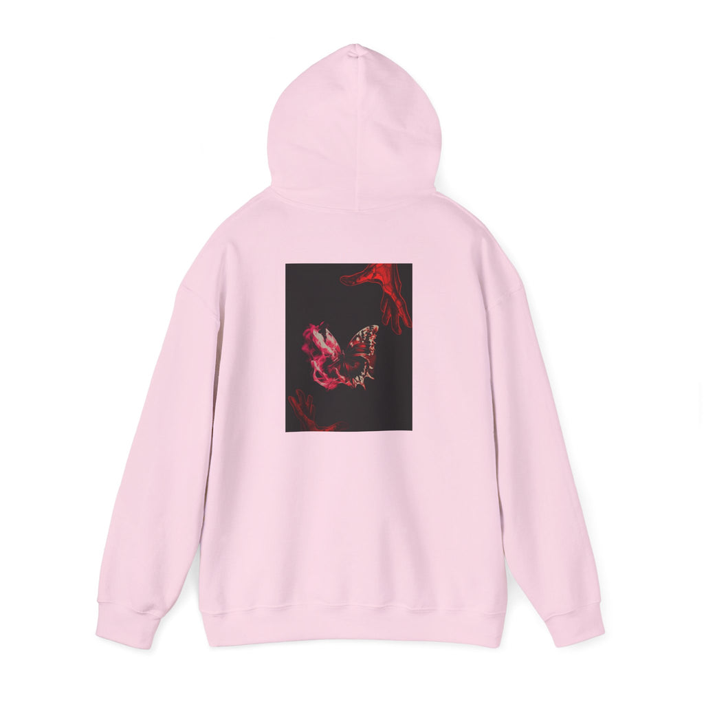 Floral Smoke Hoodie — Dark Red Rose Graphic Hooded Sweatshirt