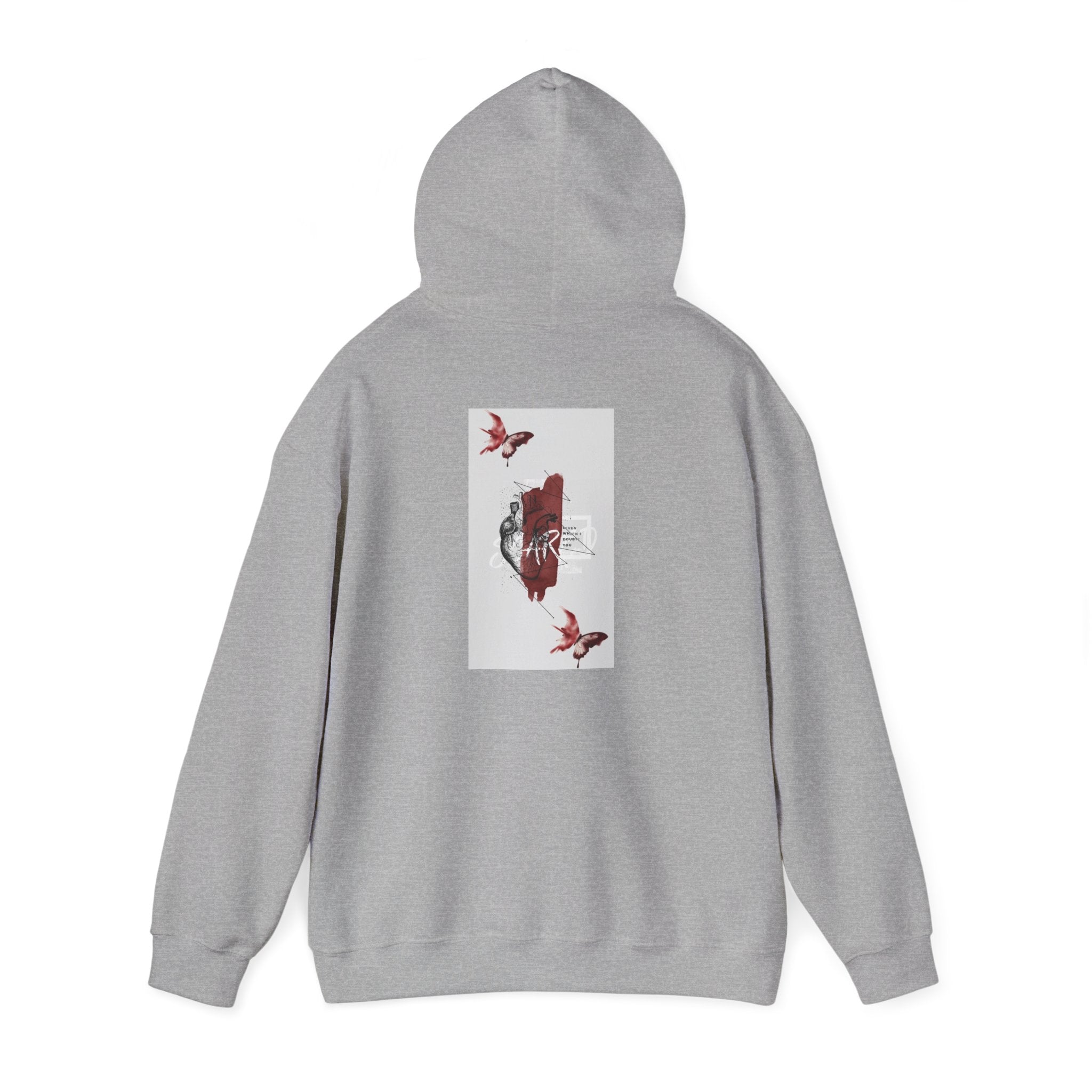 Hoodie — Romantic Red Rose & Butterflies Graphic Hoodie
