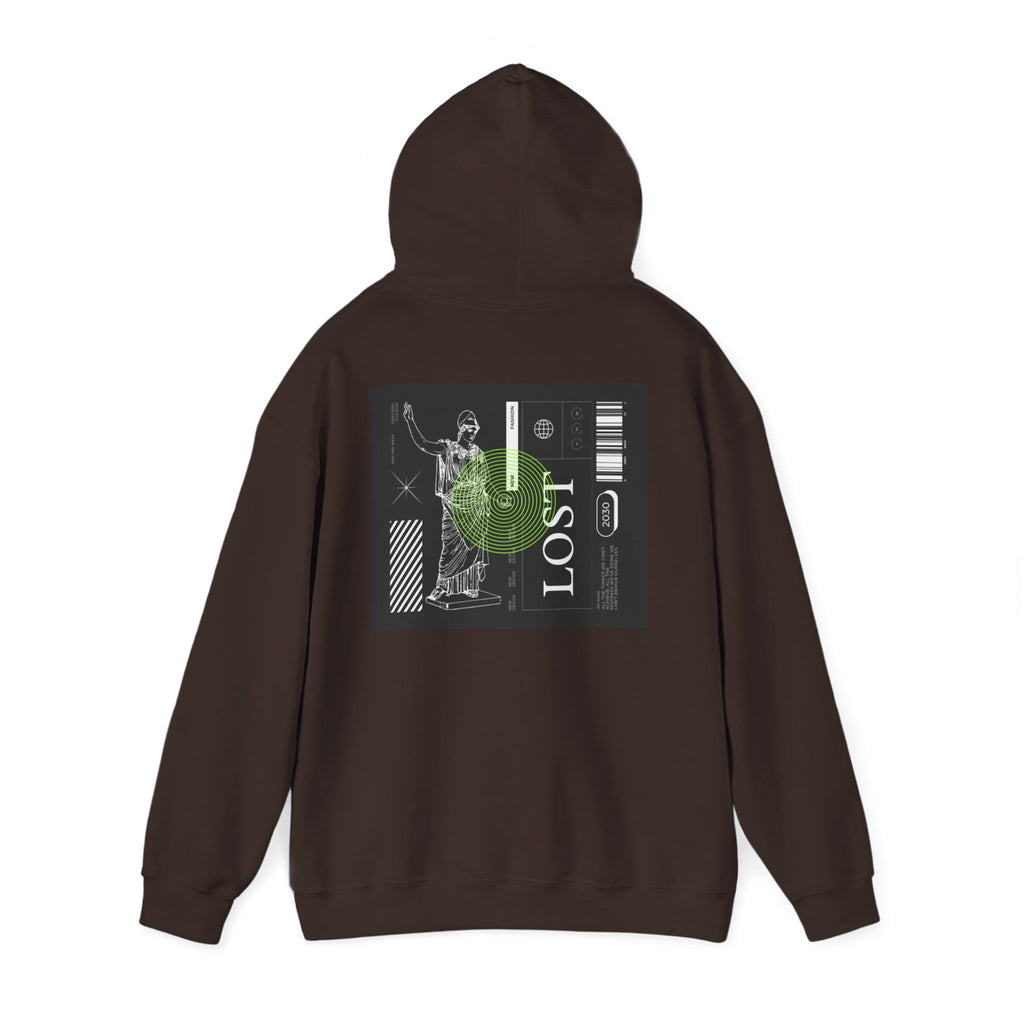 Lost World Hoodie — Vaporwave Glitch Graphic Pullover