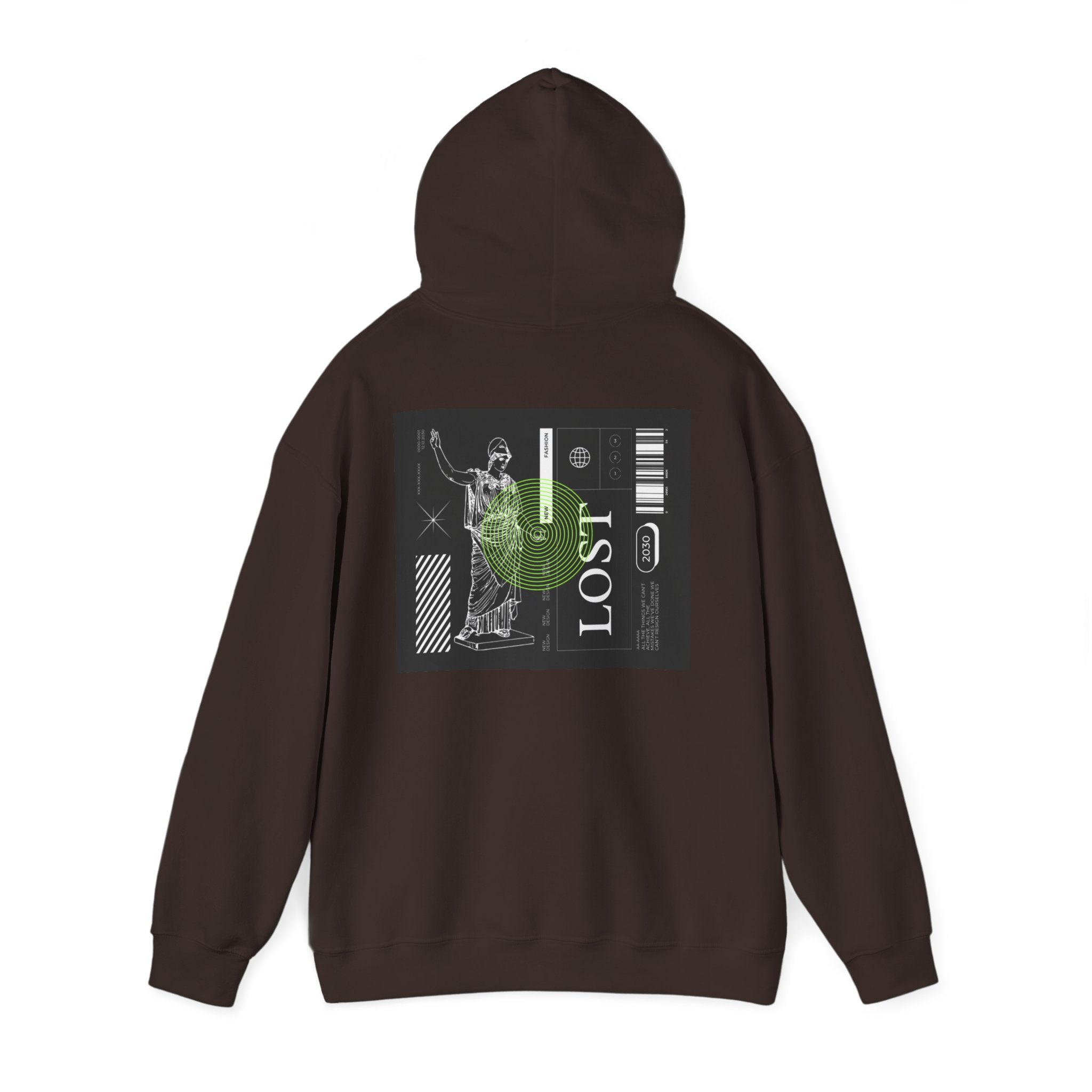 Lost World Hoodie — Vaporwave Glitch Graphic Pullover