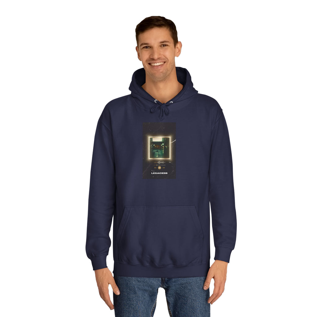 College Hoodie — Retro Neon Square Album Art Design