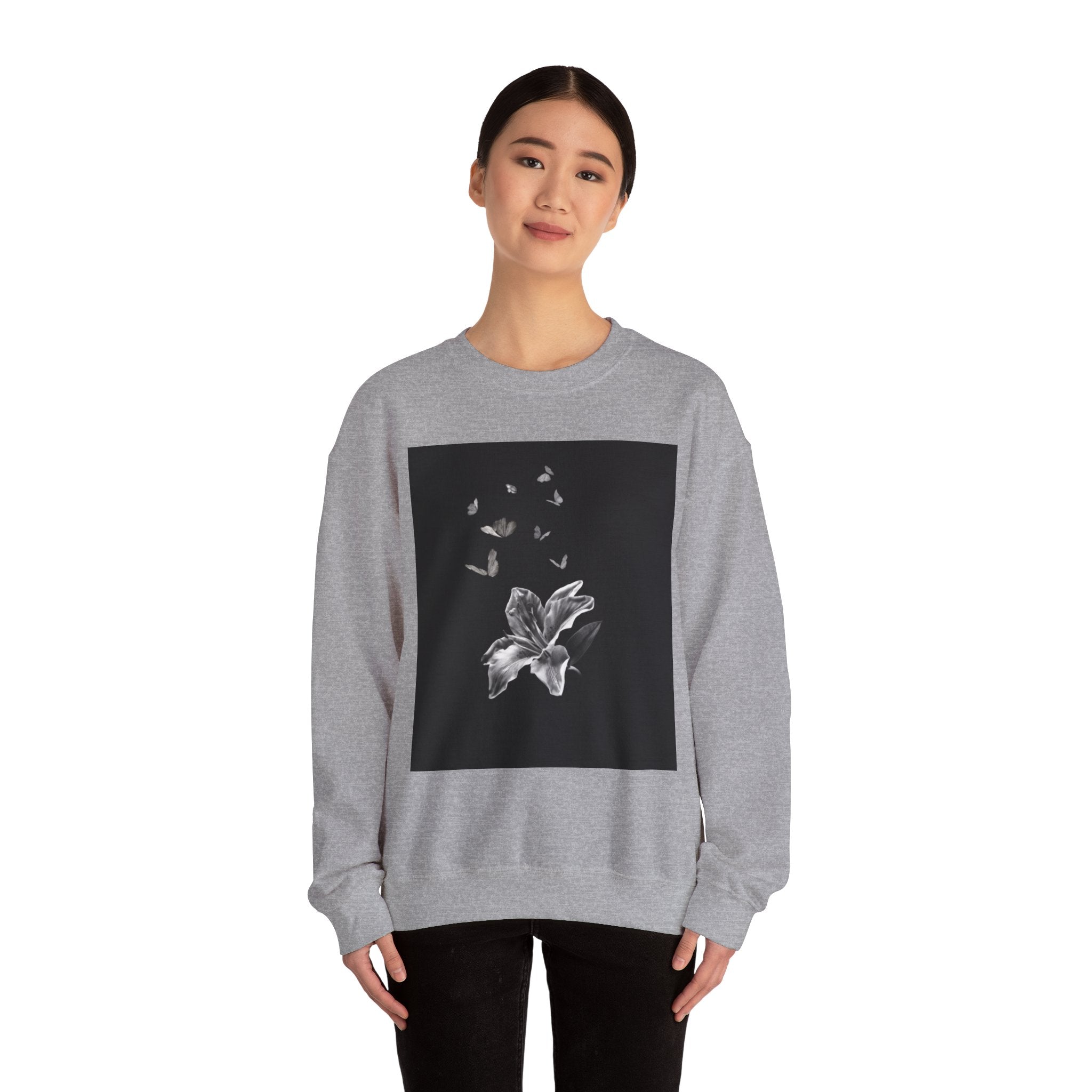 Floral Butterfly Crewneck Sweatshirt