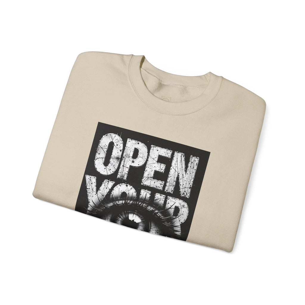 Open Your Eyes Crewneck Sweatshirt — Graphic Eye Design