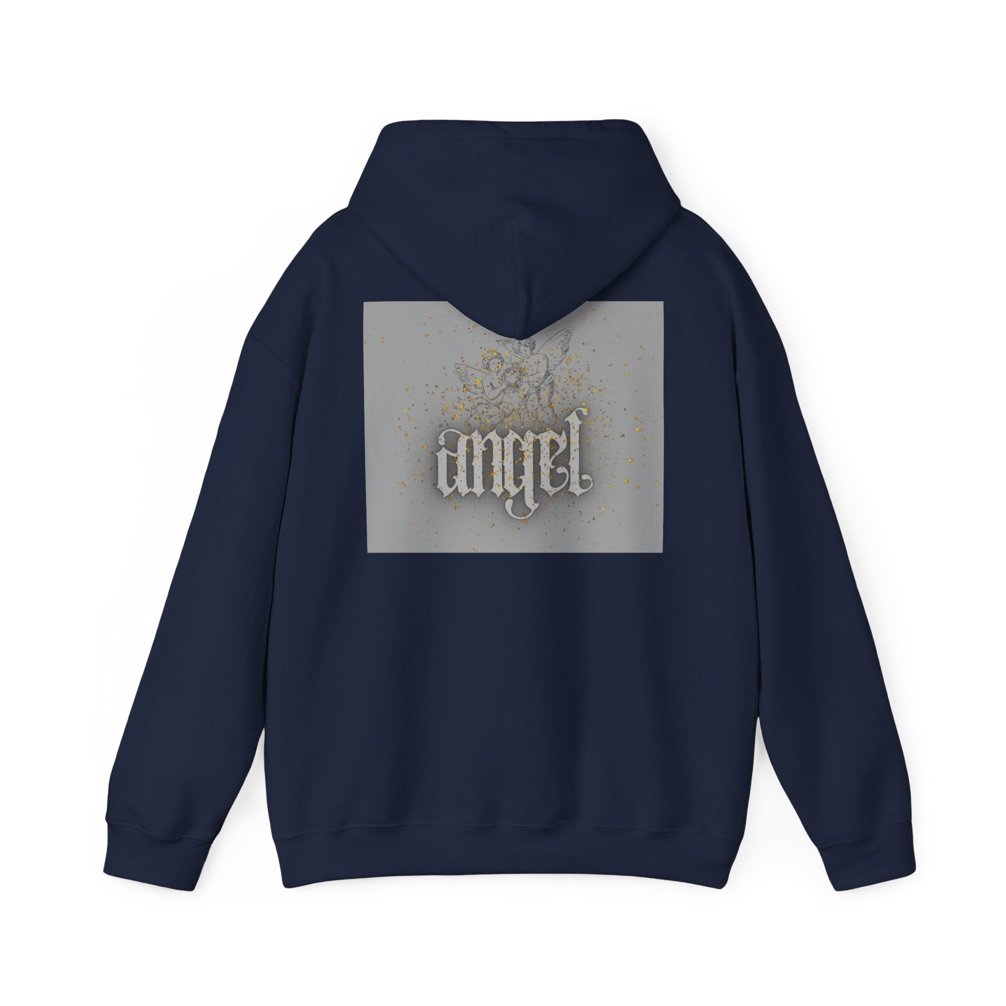 Angel Gothic Hoodie — White Graphic Hooded Sweatshirt