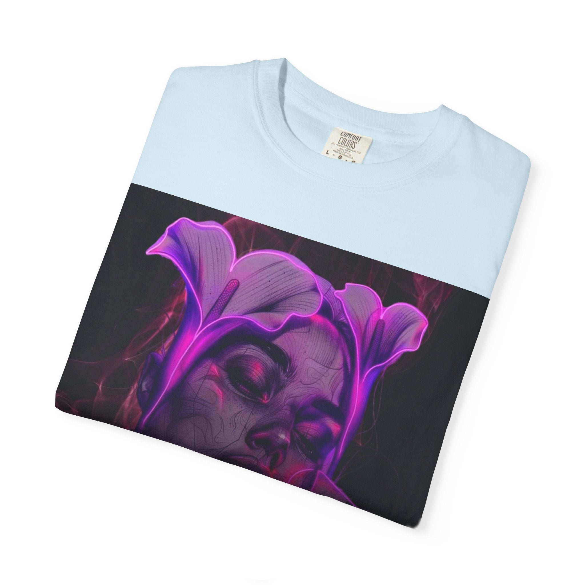 Mystic Purple Portrait T‑Shirt — Legaciess Logo Back