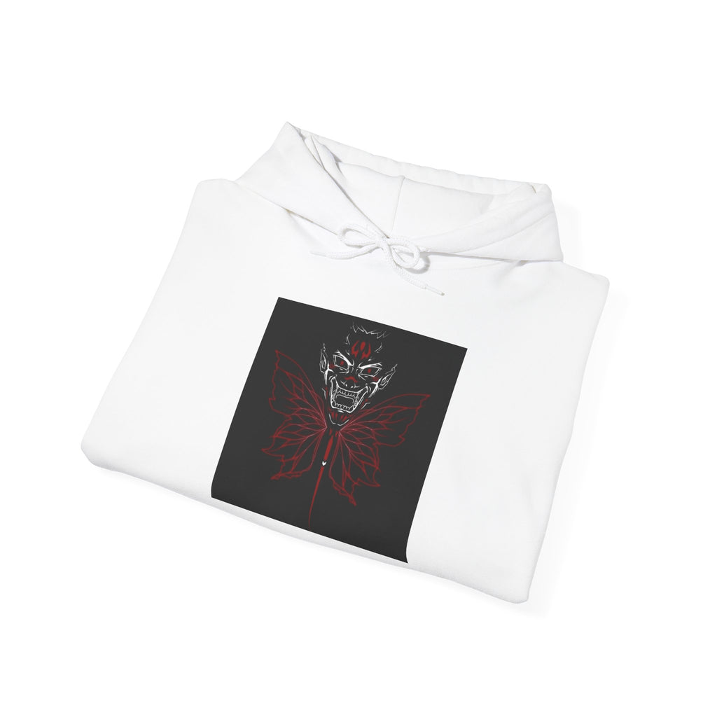 Demonic Butterfly Hoodie - Dark Gothic Skull Winged Design