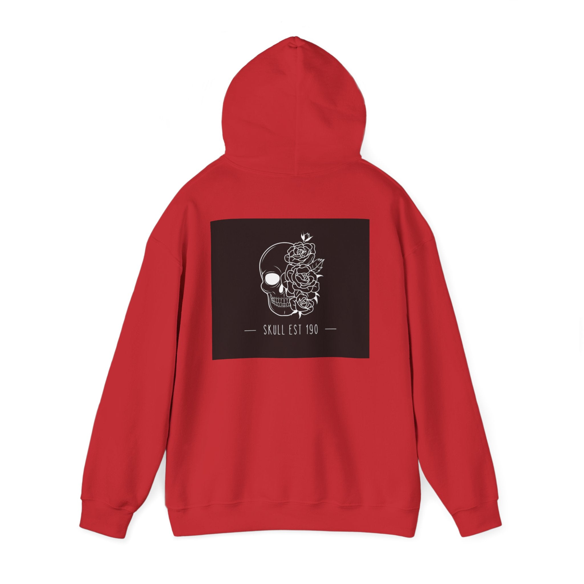Skull & Roses Hoodie — 'Skull Est 199' Gothic Graphic Pullover