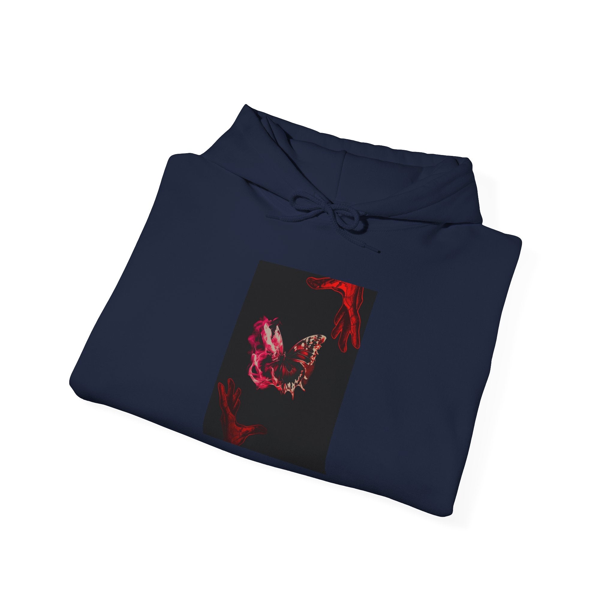 Floral Smoke Hoodie — Dark Red Rose Graphic Hooded Sweatshirt