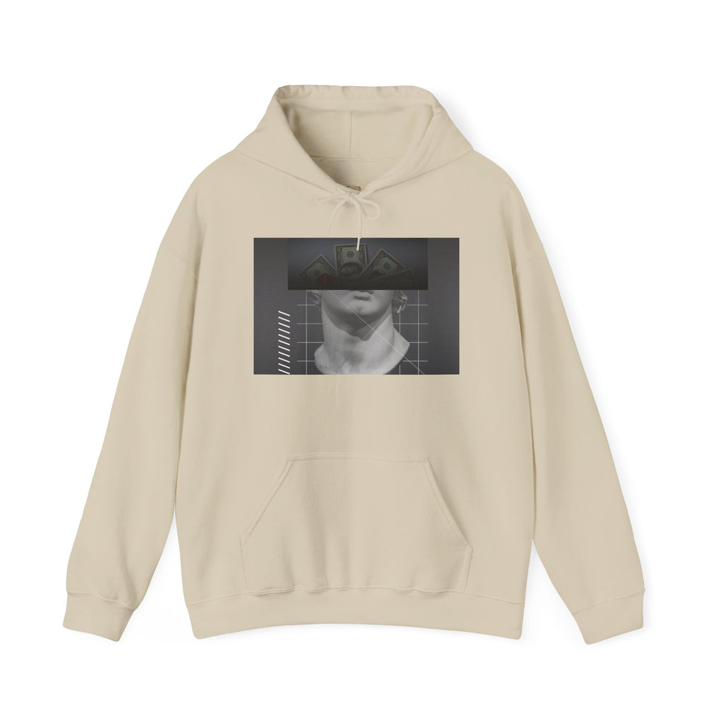 Graphic Hoodie — Black & White Glitch Portrait Hoodie