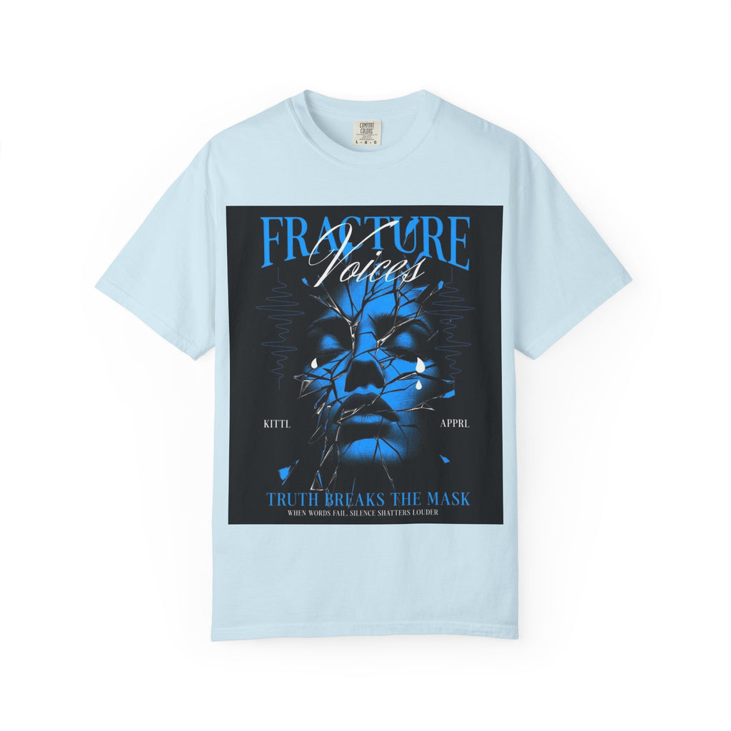 Graphic T-Shirt — "Fracture Voices" Blue Face Design (Back "Legaciess" Logo)