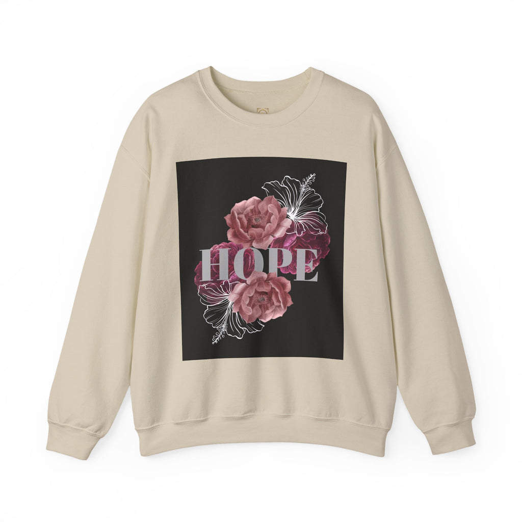 Hope Floral Crewneck Sweatshirt — 'HOPE' Vintage Rose Graphic