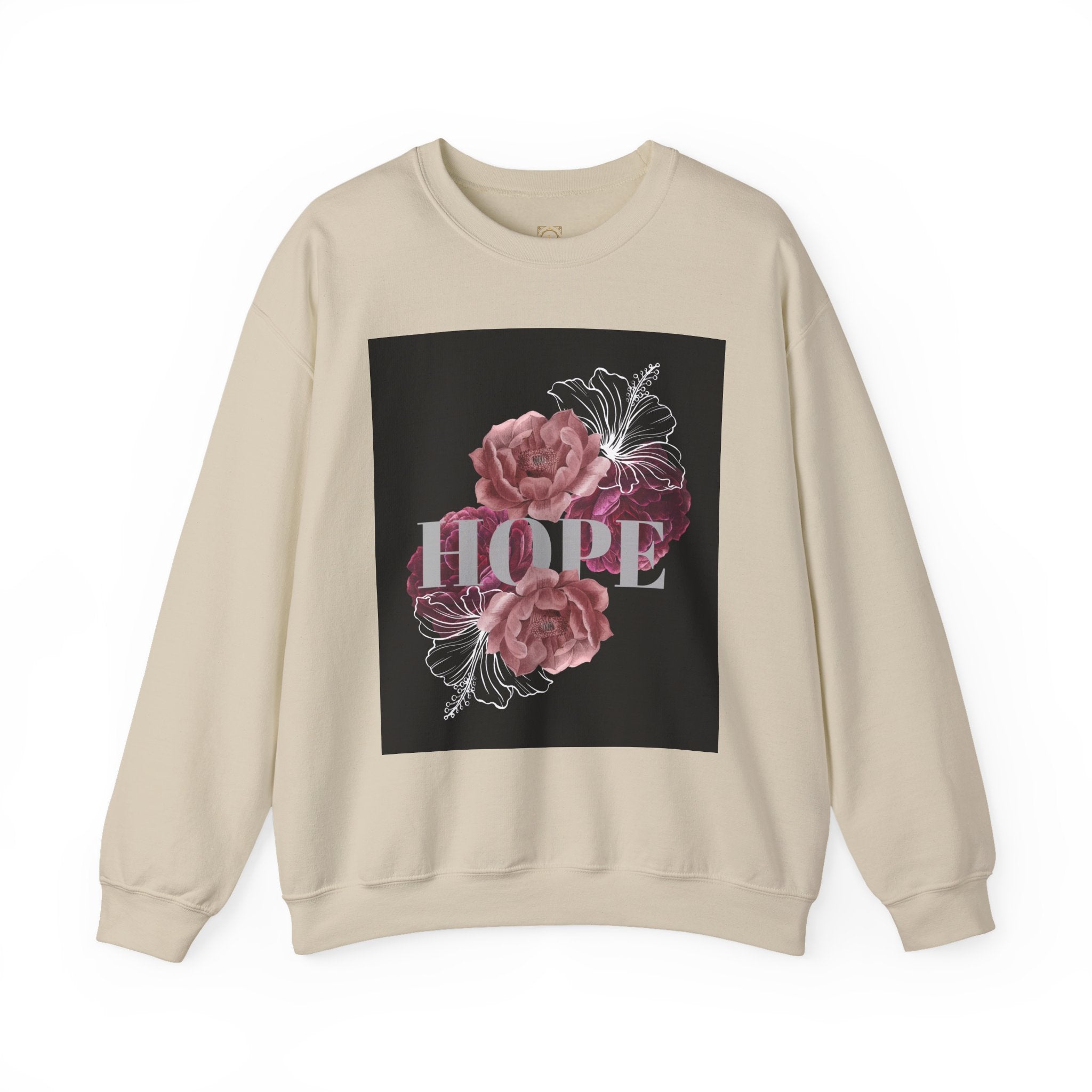 Hope Floral Crewneck Sweatshirt — 'HOPE' Vintage Rose Graphic