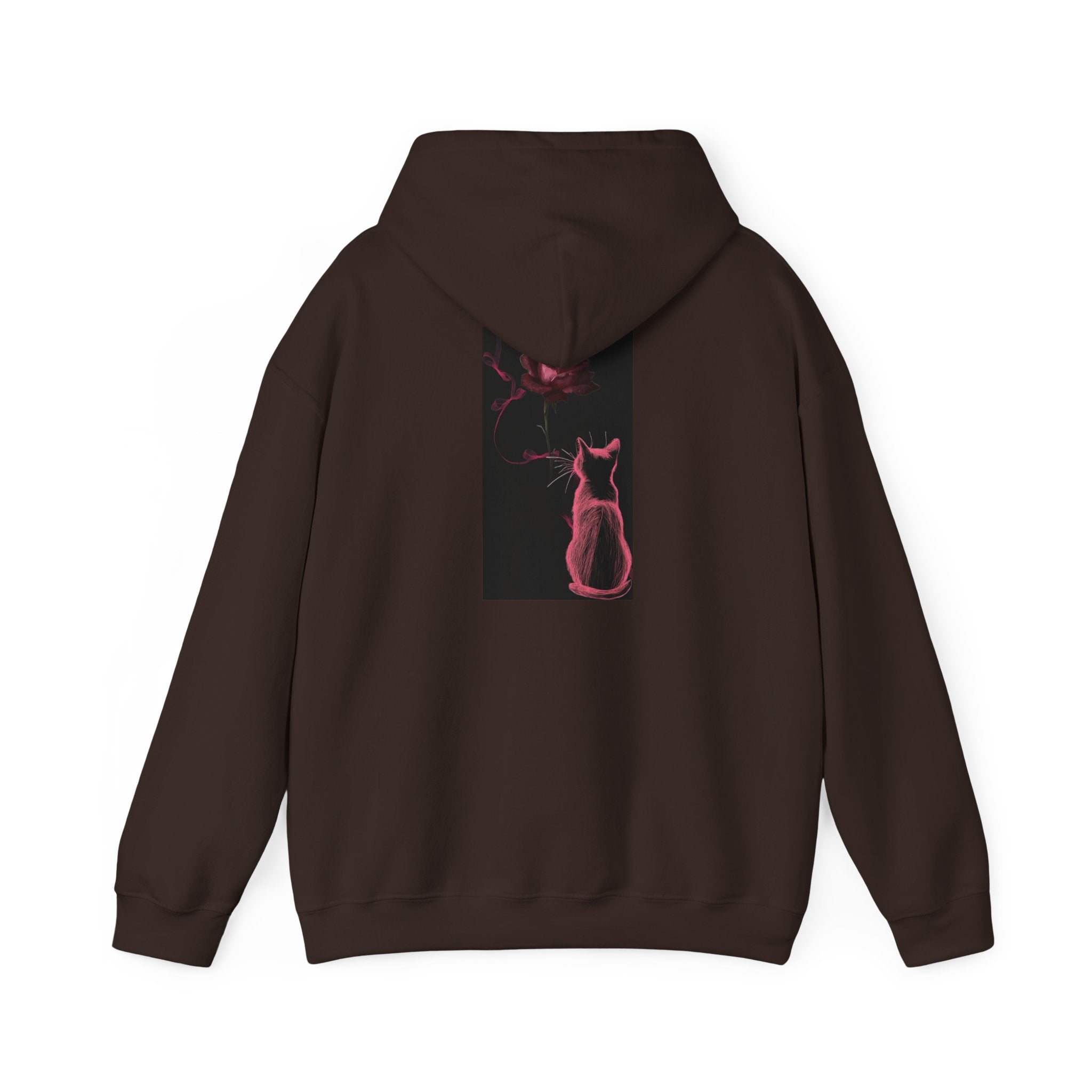 Cat Moonlight Hoodie — Neon Pink Cat Silhouette Sweatshirt