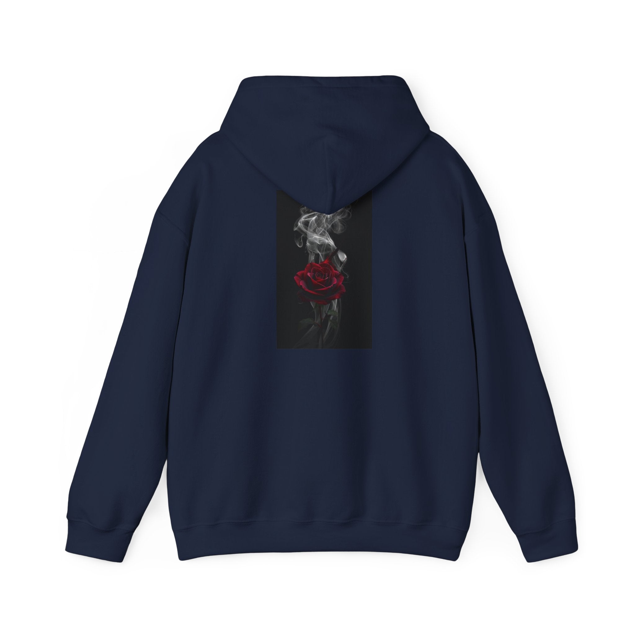 Smoky Red Rose Hoodie — Gothic Floral Hooded Sweatshirt