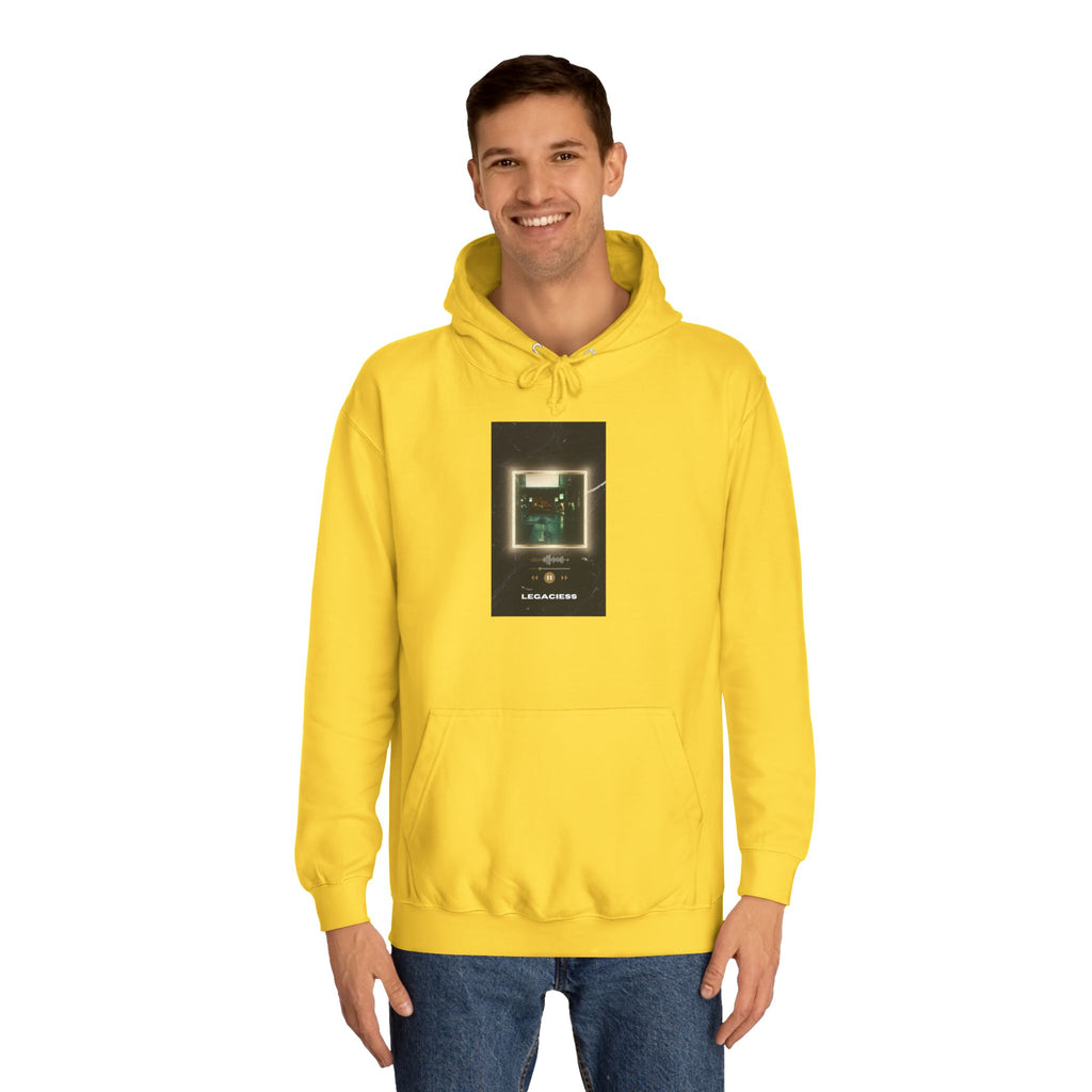 College Hoodie — Retro Neon Square Album Art Design