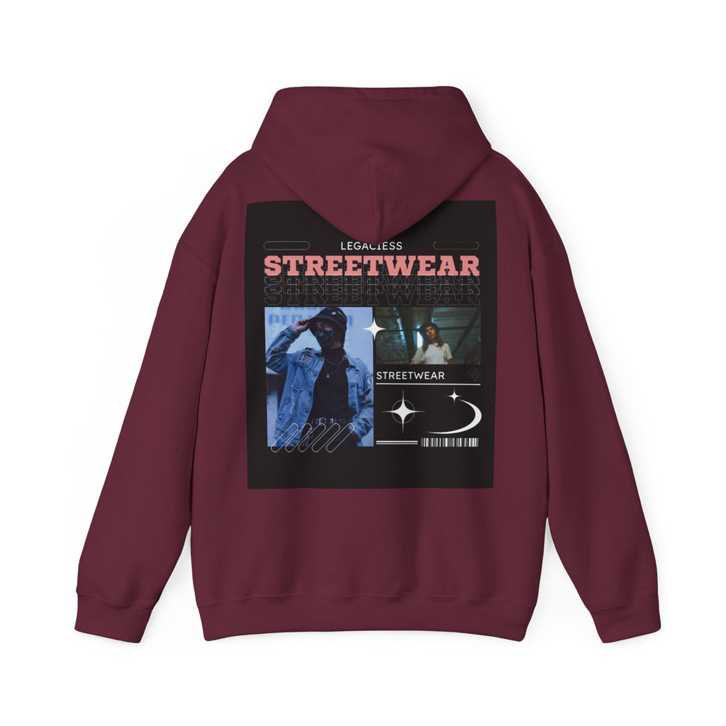 Streetwear Collage Hoodie — Retro Urban Graphic Sweatshirt