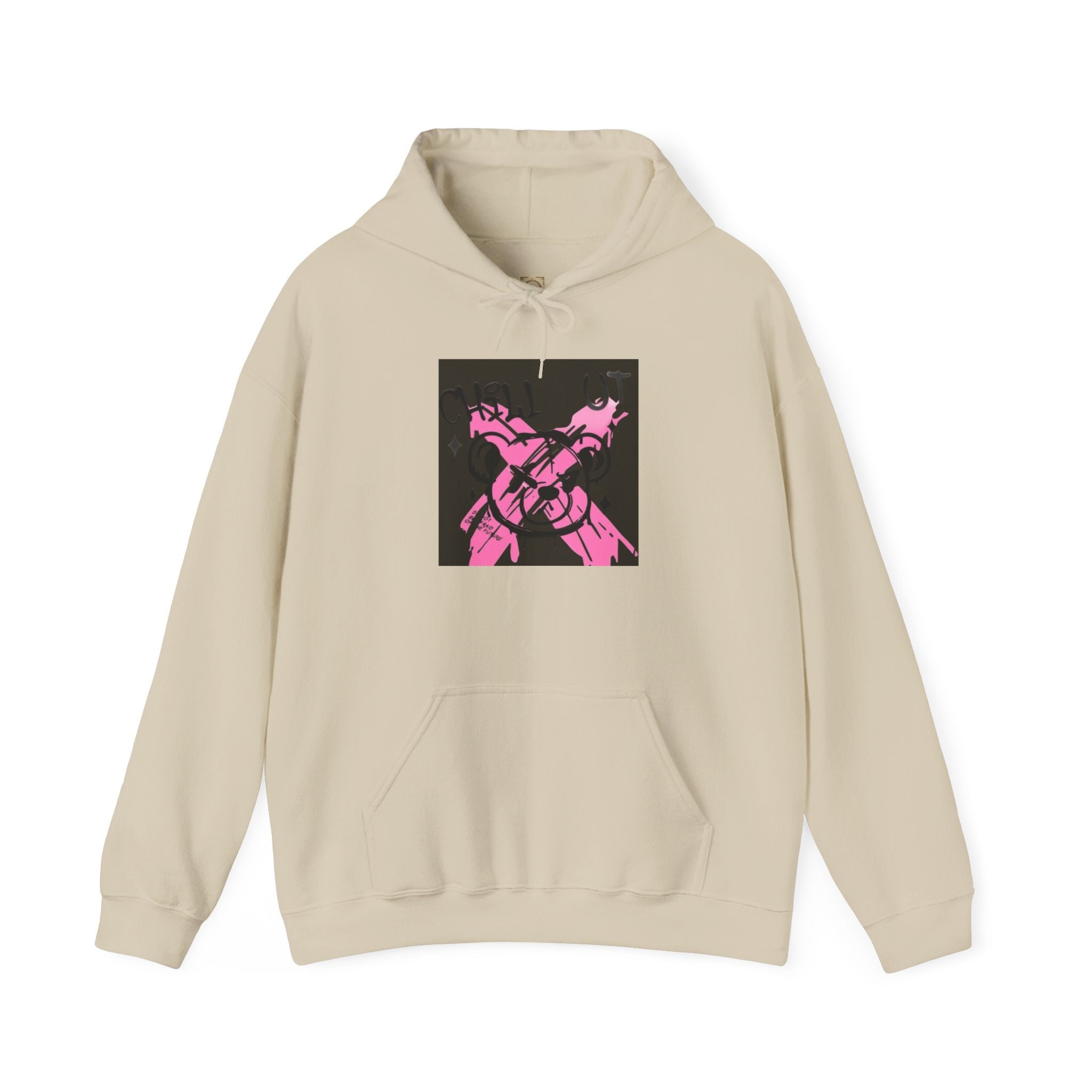 Crossed Guns Hoodie – Pink Retro Graphic Hooded Sweatshirt
