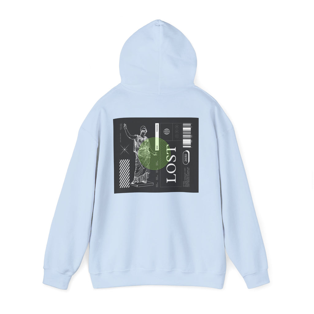 Lost World Hoodie — Vaporwave Glitch Graphic Pullover