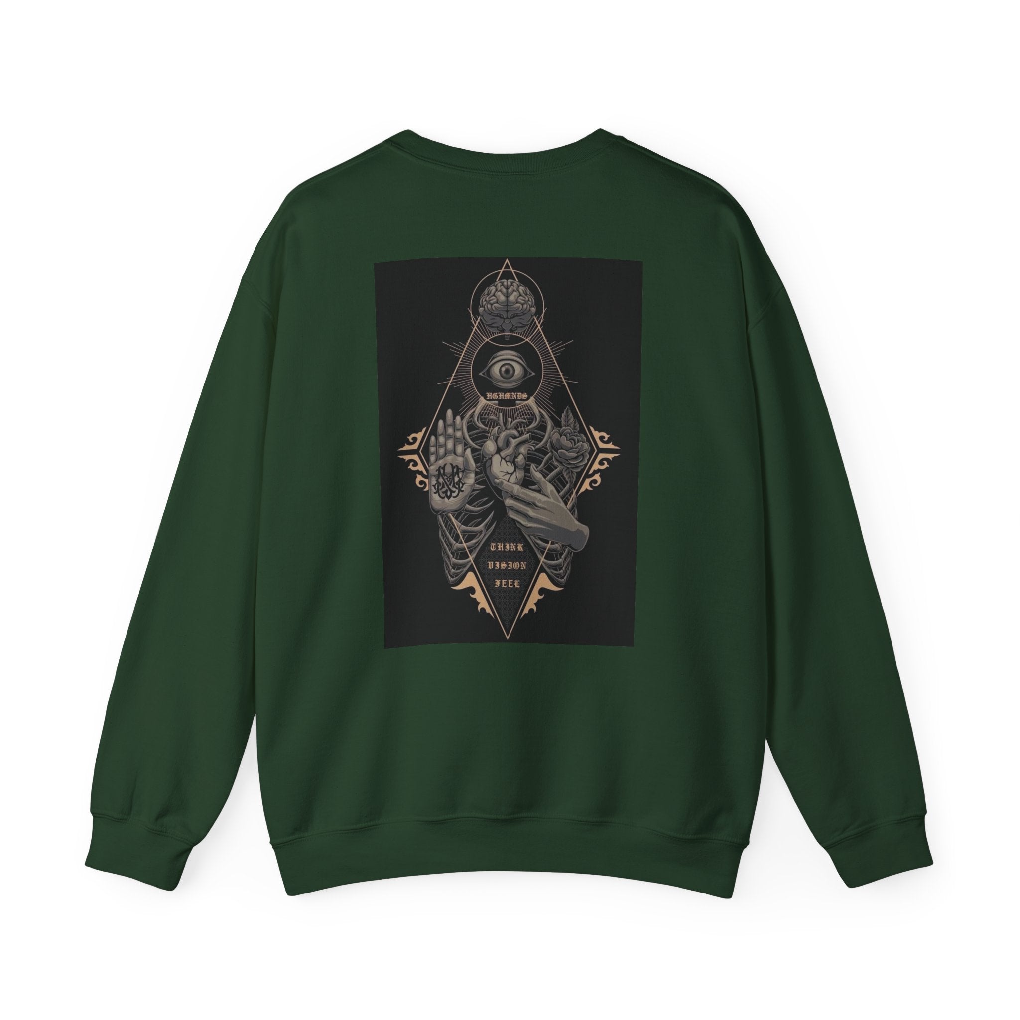 Crewneck Sweatshirt — Occult Skeleton Eye Graphic