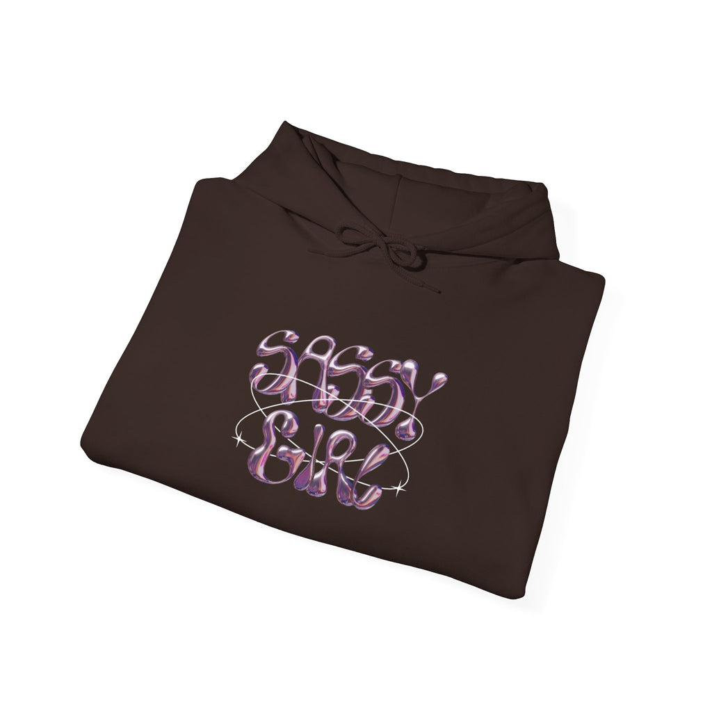 Hoodie — "Shady Girl" Retro Pink Marble Graphic Hoodie