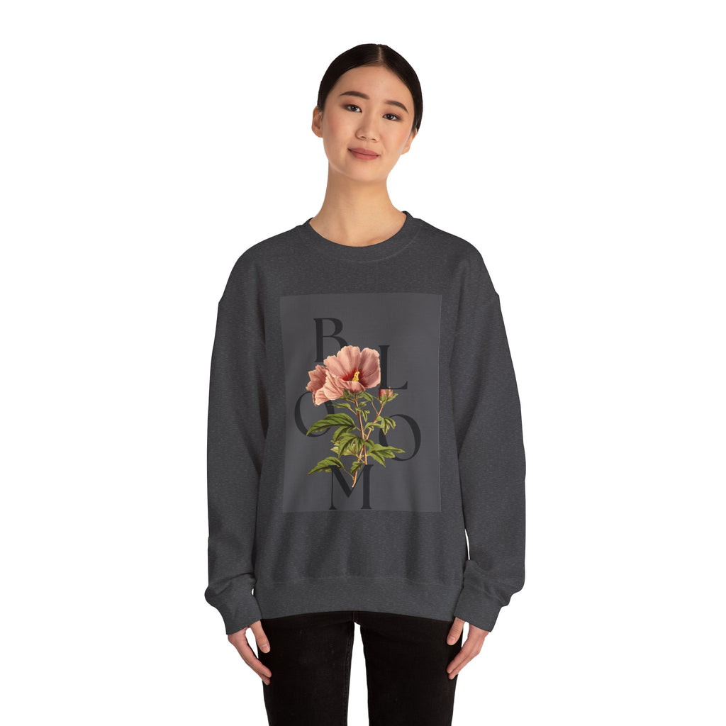 Floral Bloom Sweatshirt — Vintage Pink Flower Graphic Crewneck