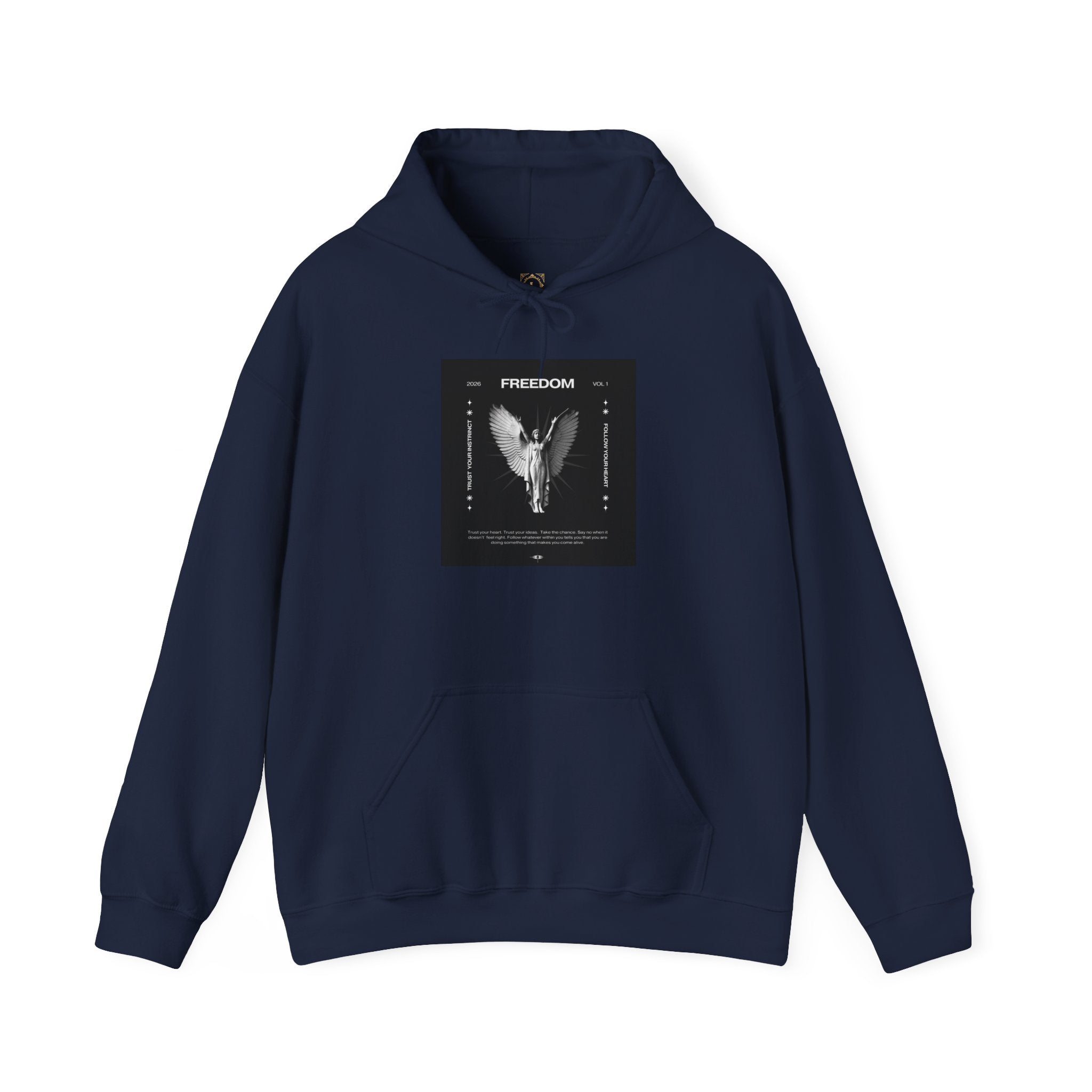 Freedom Angel Hoodie — Gothic Black & White Angel Wings Sweatshirt