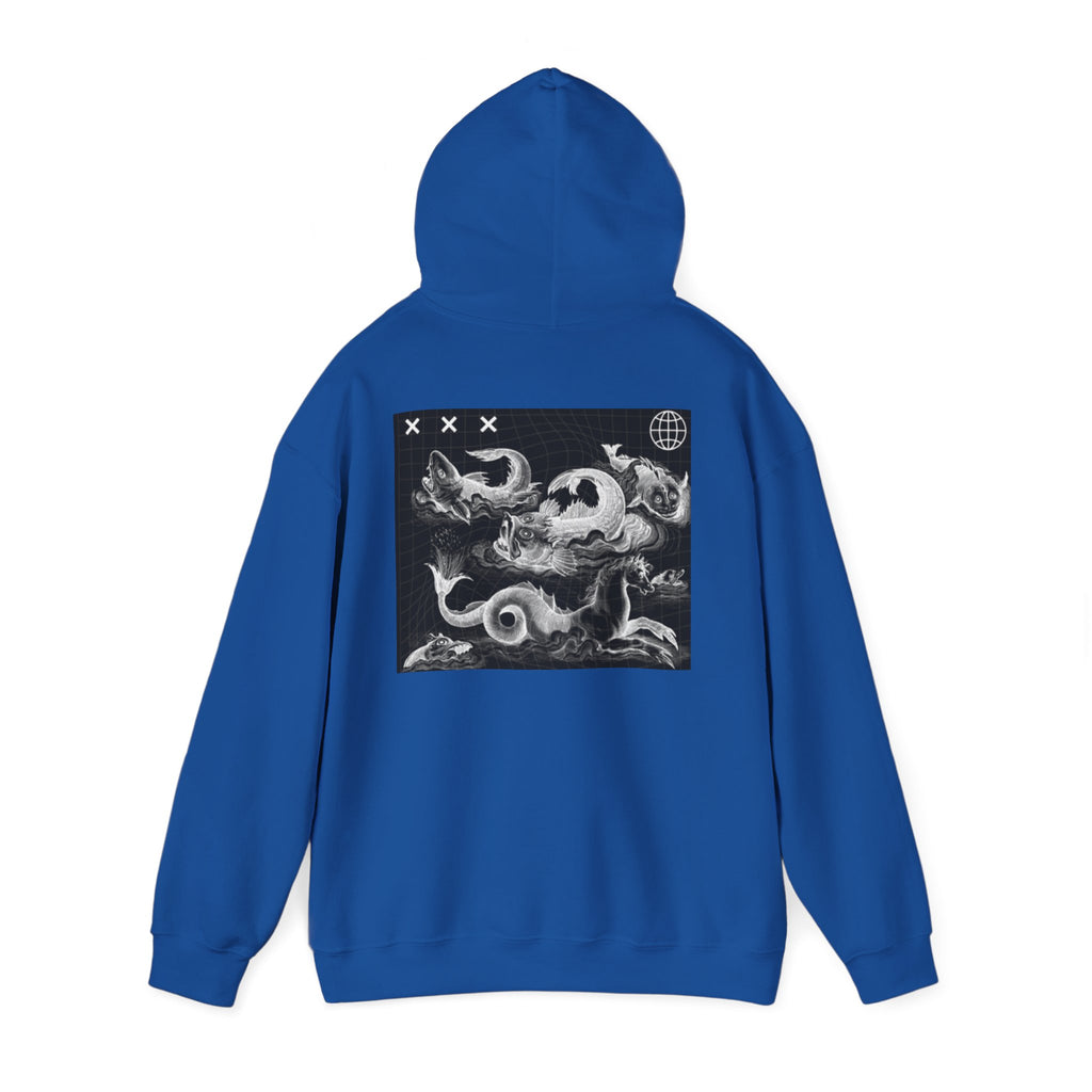 Skull Waves Hoodie — Gothic Nautical Skull Graphic Pullover