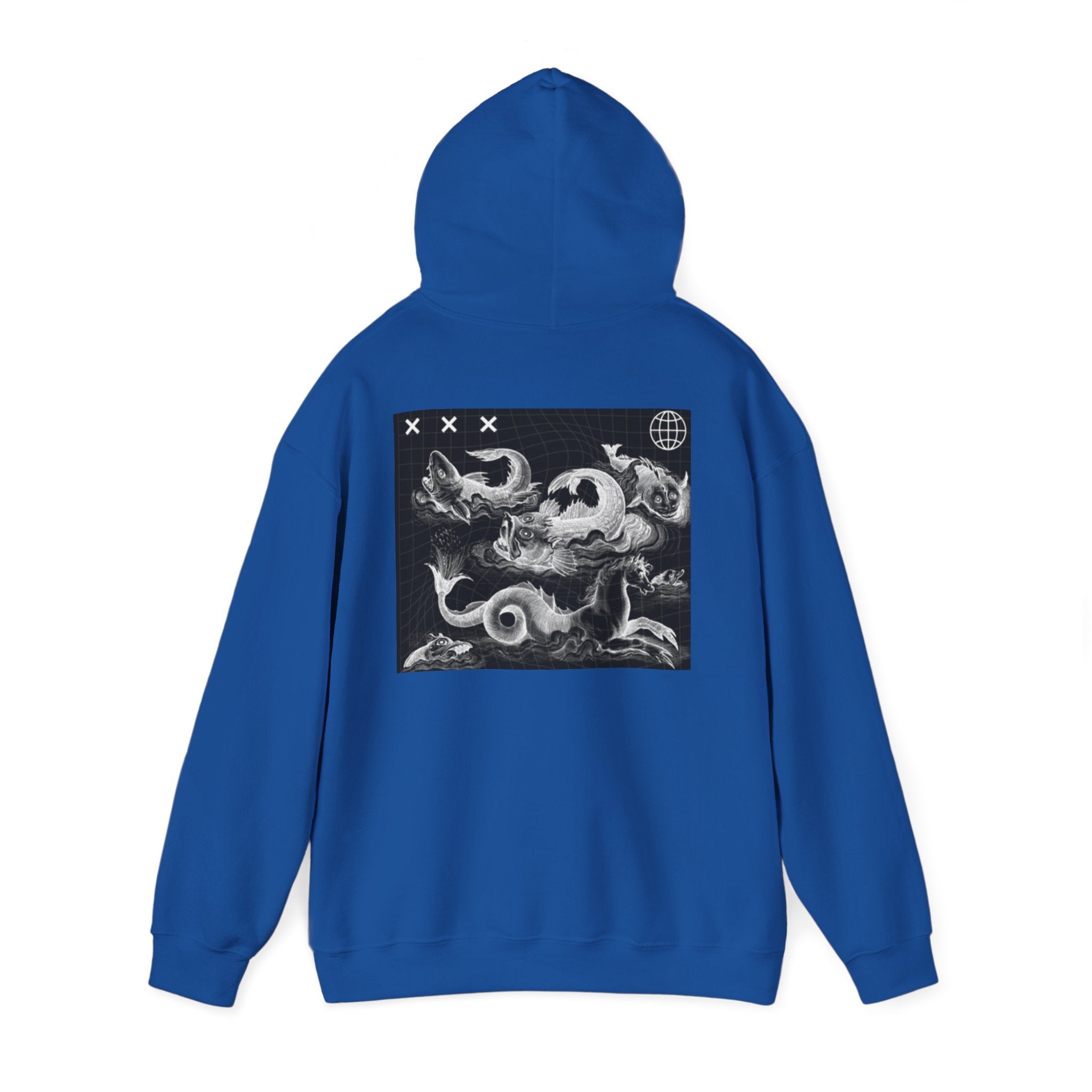 Skull Waves Hoodie — Gothic Nautical Skull Graphic Pullover