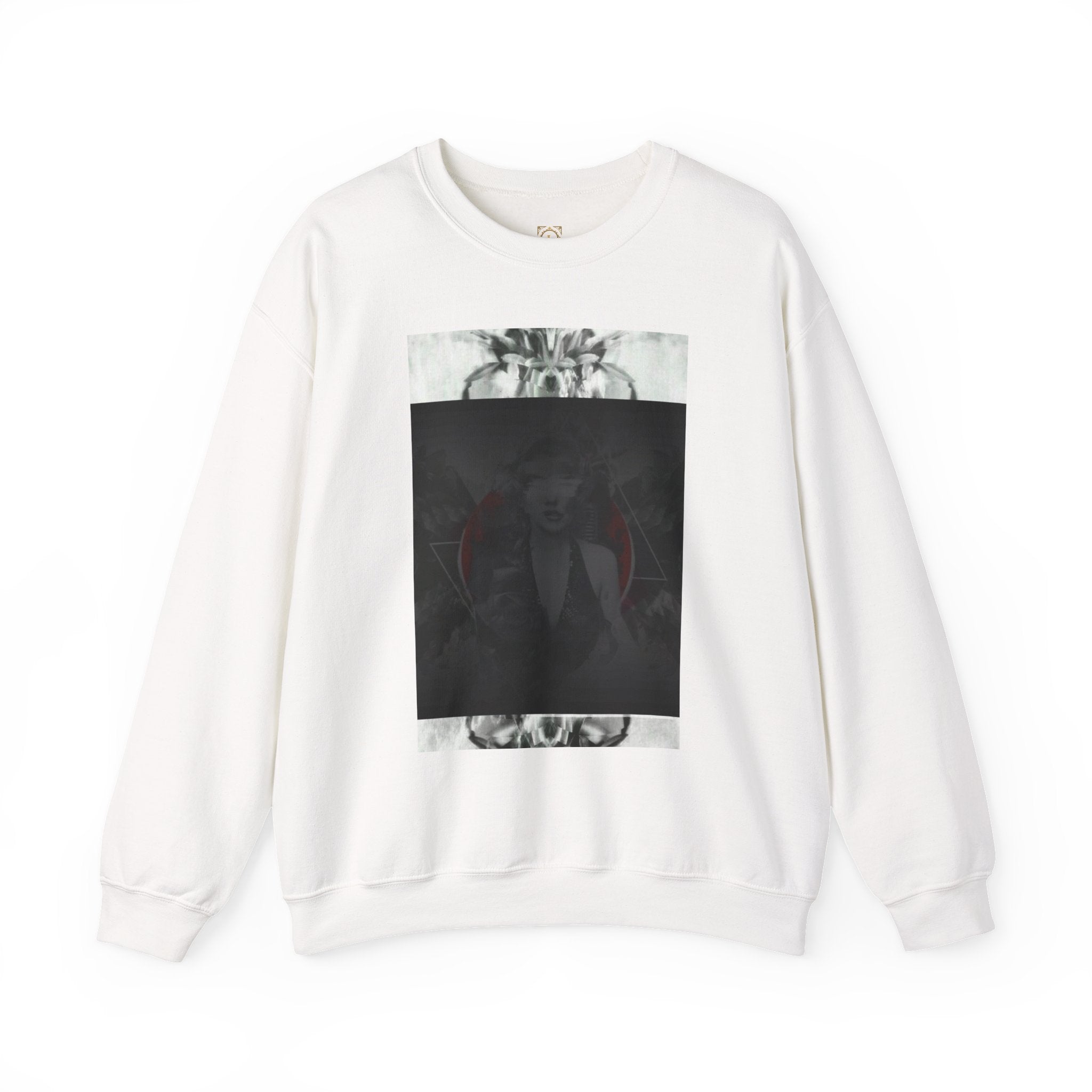 Crewneck Sweatshirt — Dark Abstract Chest Print with 'Legaciess' Gold Back Logo
