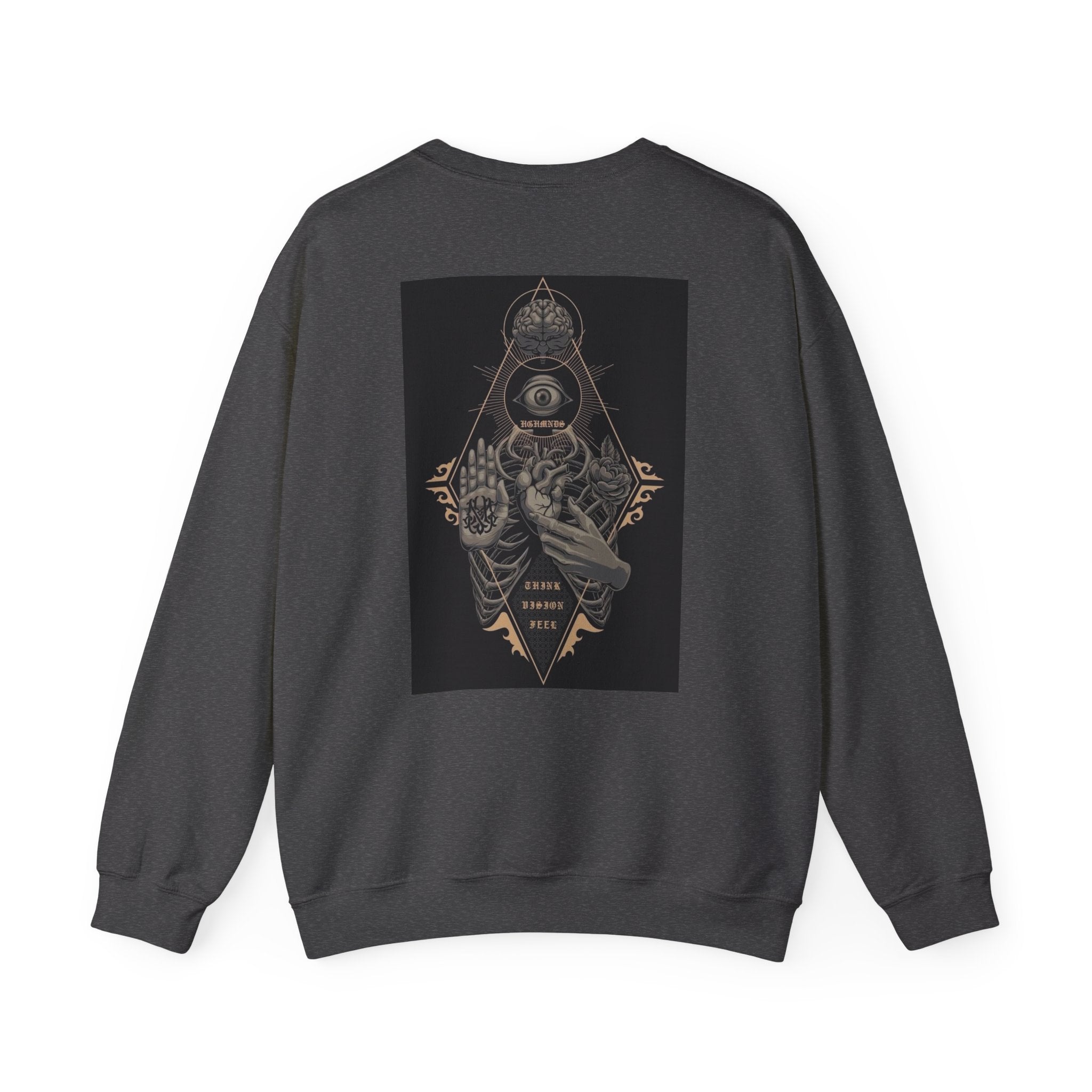Crewneck Sweatshirt — Occult Skeleton Eye Graphic