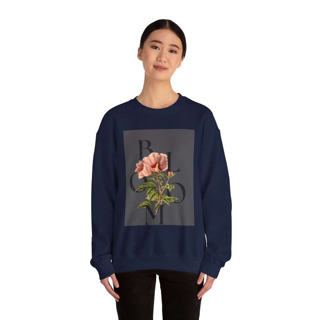 Floral Bloom Sweatshirt — Vintage Pink Flower Graphic Crewneck