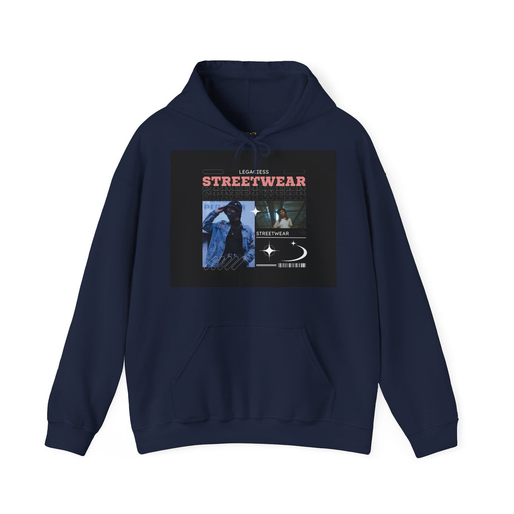 Streetwear Collage Hoodie — Retro Urban Graphic Sweatshirt
