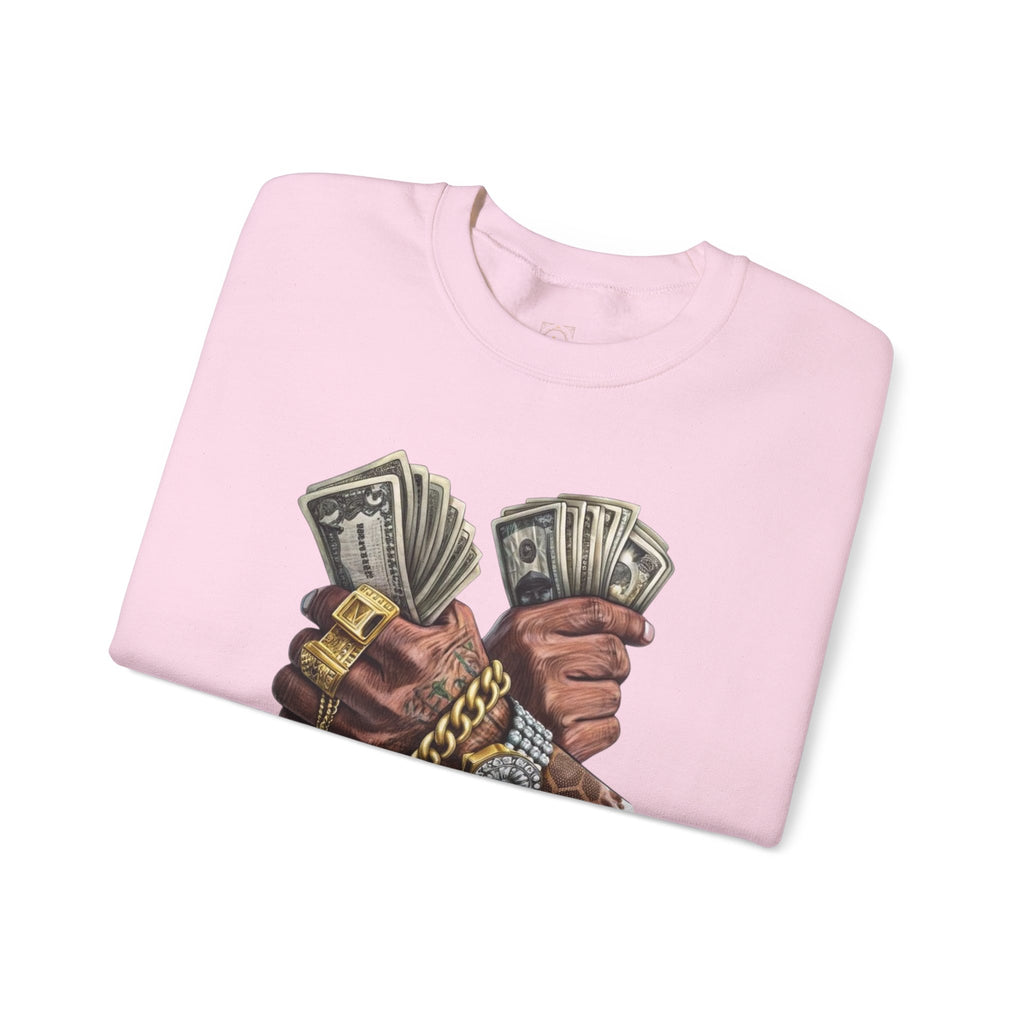 Crewneck Sweatshirt — 'Trust No One' Money Hands Graphic