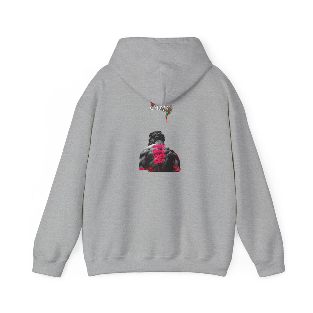 Smoky Rose Backprint Hoodie — Floral Skull Streetwear Pullover