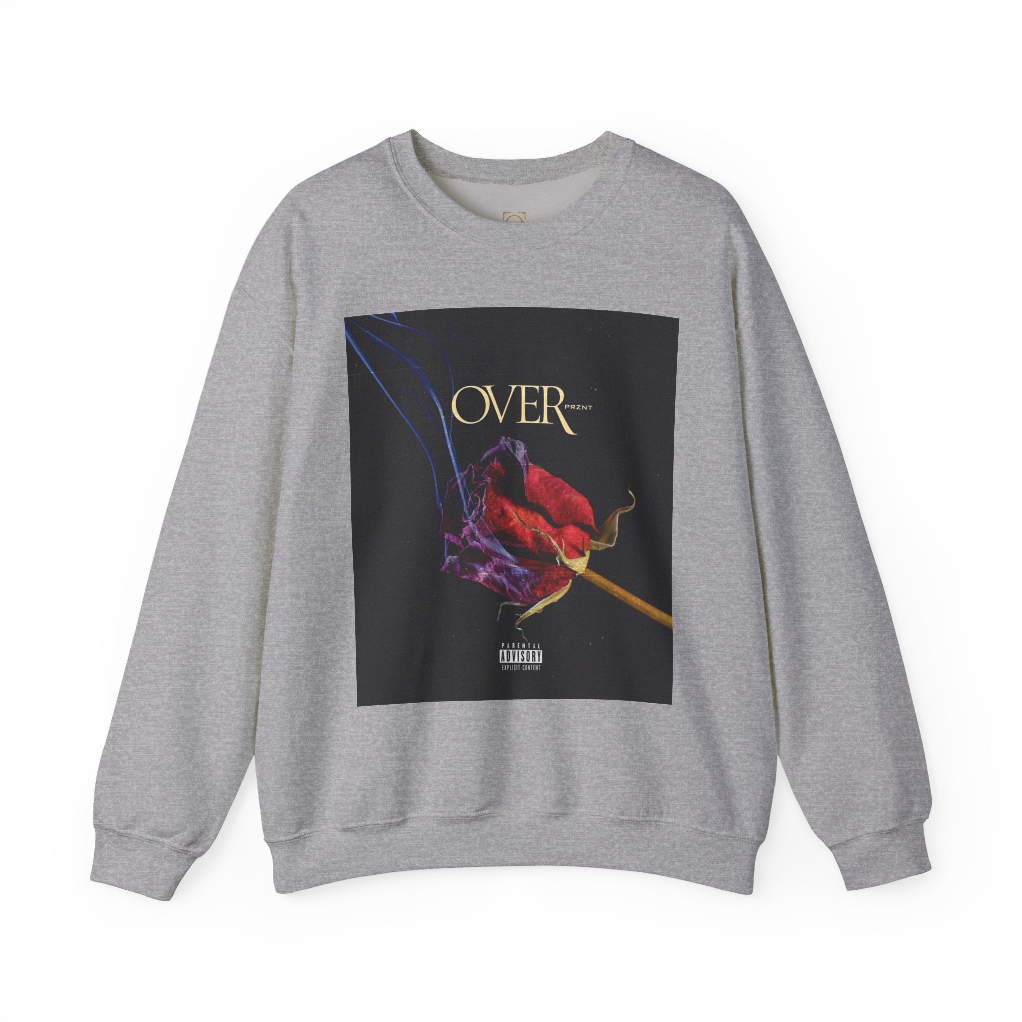 Crewneck Sweatshirt - "OVER" Rose Graphic with Legaciess Gold Logo