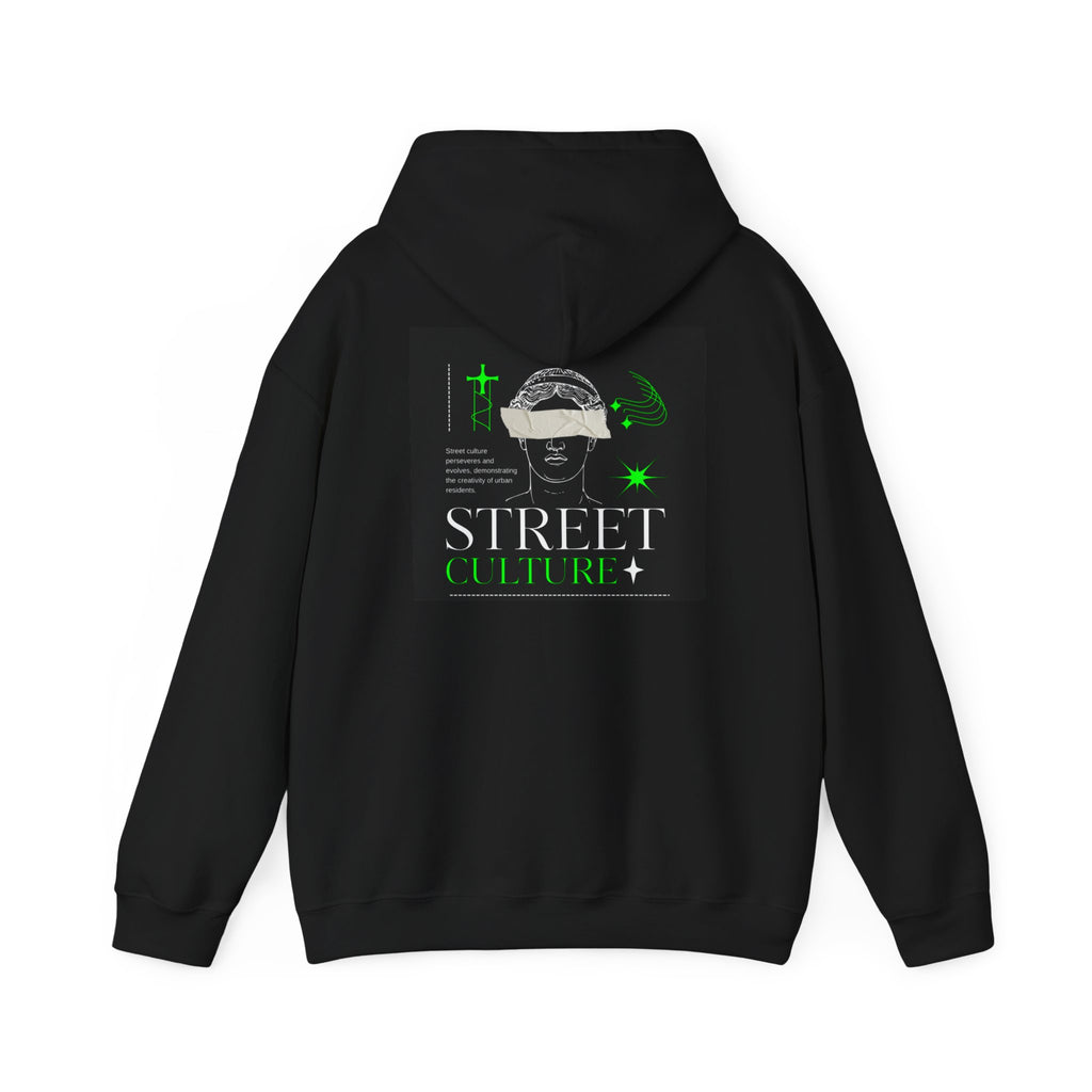 Street Culture Hoodie — Neon Green Graphic Urban Skull Sweatshirt
