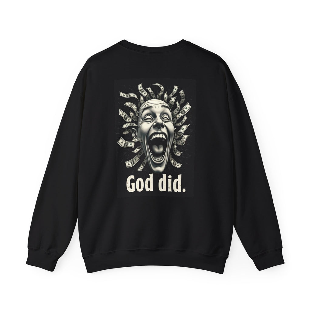 Sweatshirt — 'God Did.' Medusa Money Graphic Crewneck