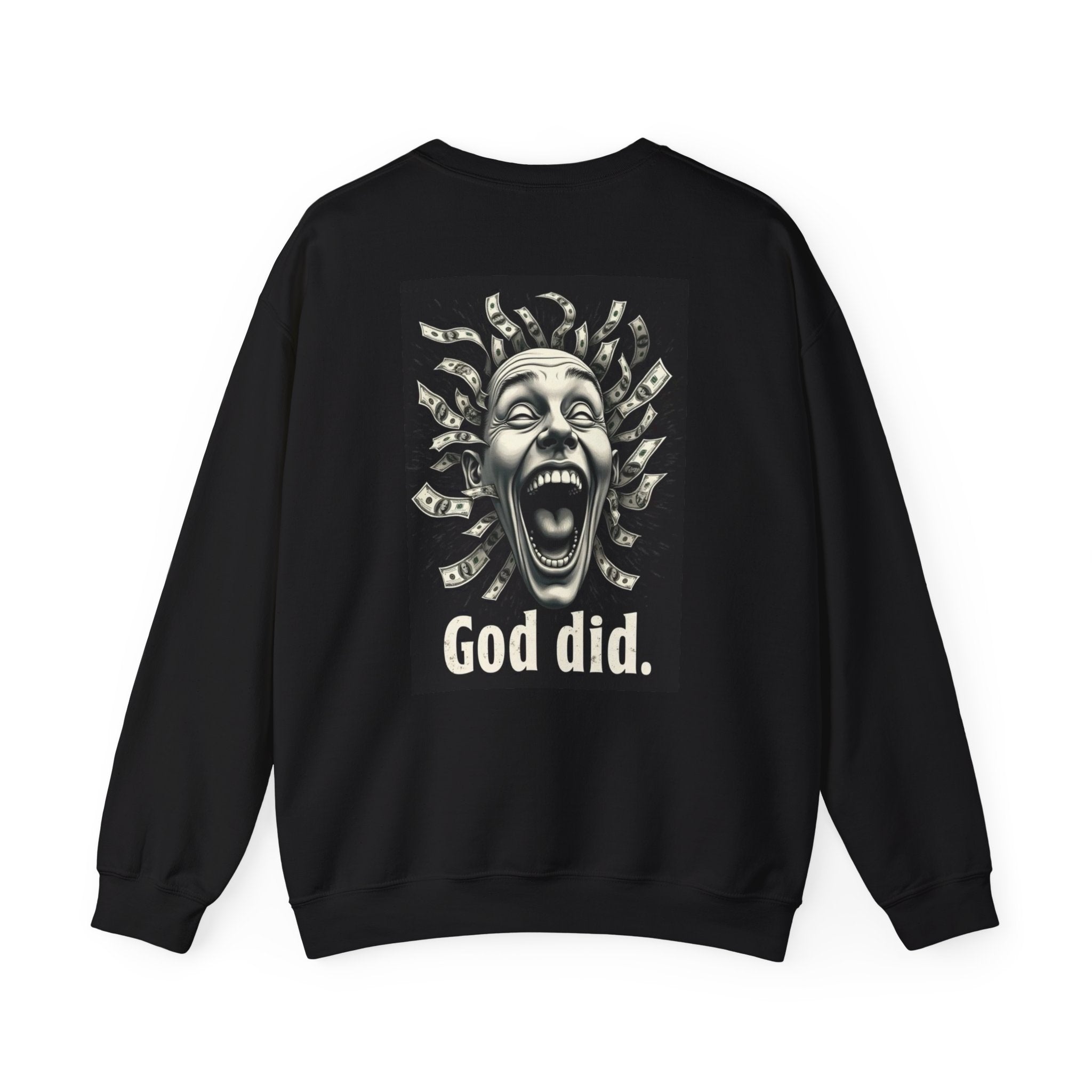Sweatshirt — 'God Did.' Medusa Money Graphic Crewneck