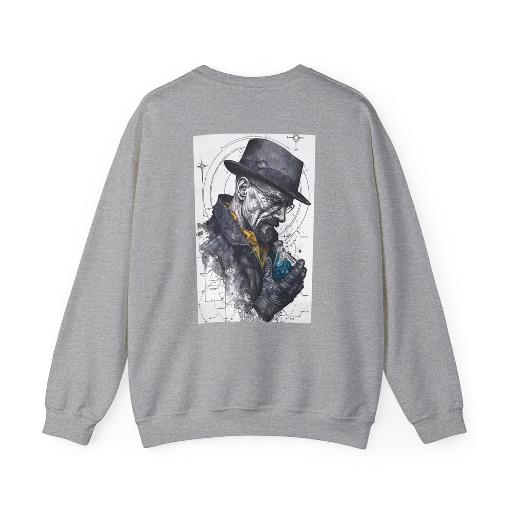Crewneck Sweatshirt — Heisenberg Portrait with Blue Crystal Art