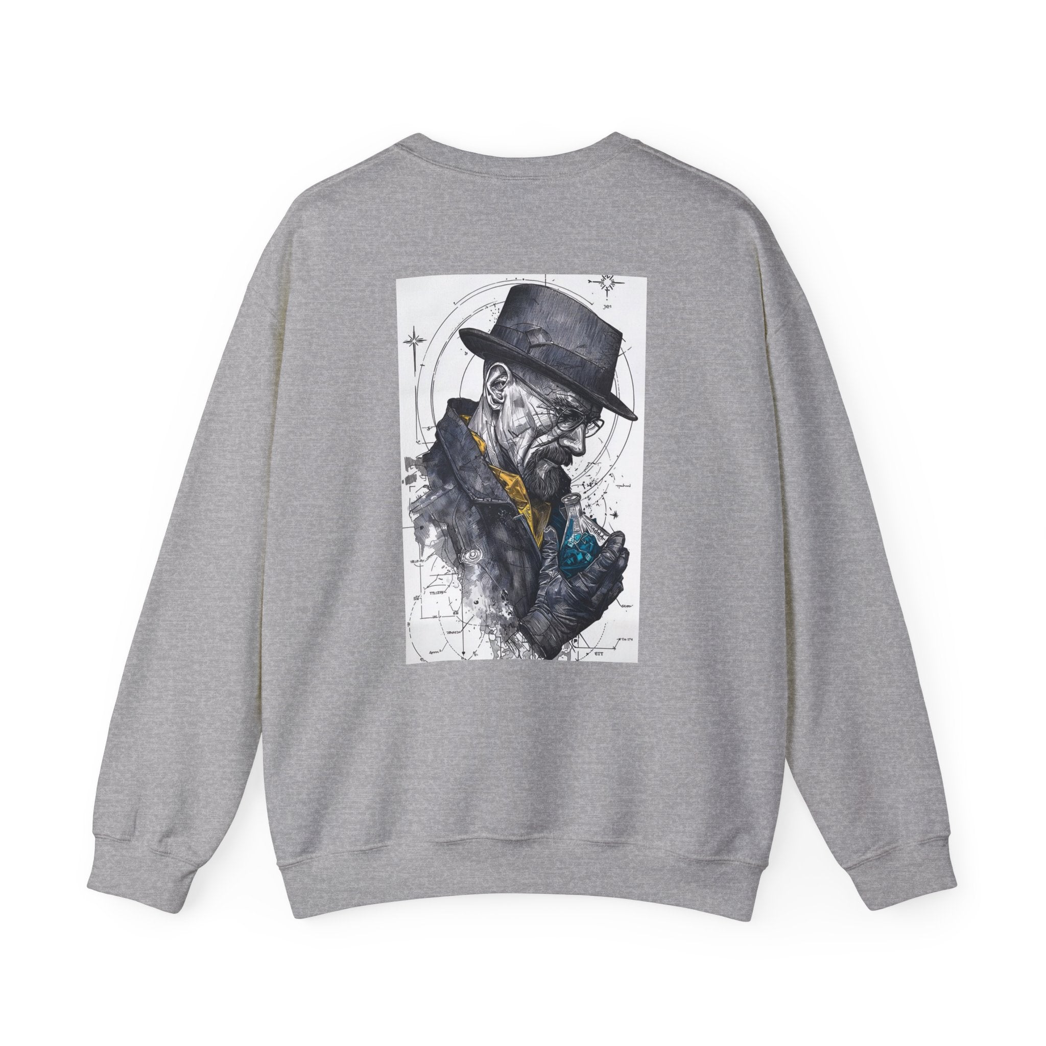 Crewneck Sweatshirt — Heisenberg Portrait with Blue Crystal Art