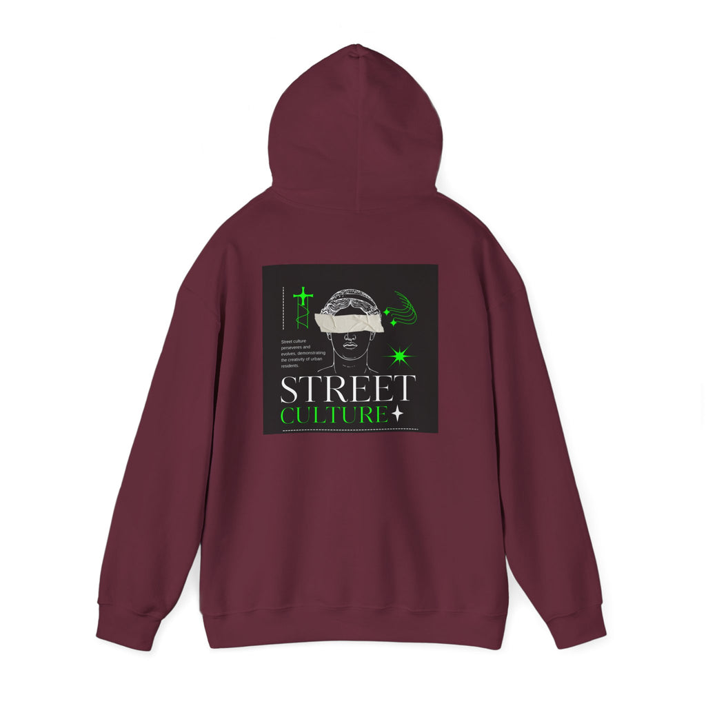 Street Culture Hoodie — Neon Green Graphic Urban Skull Sweatshirt