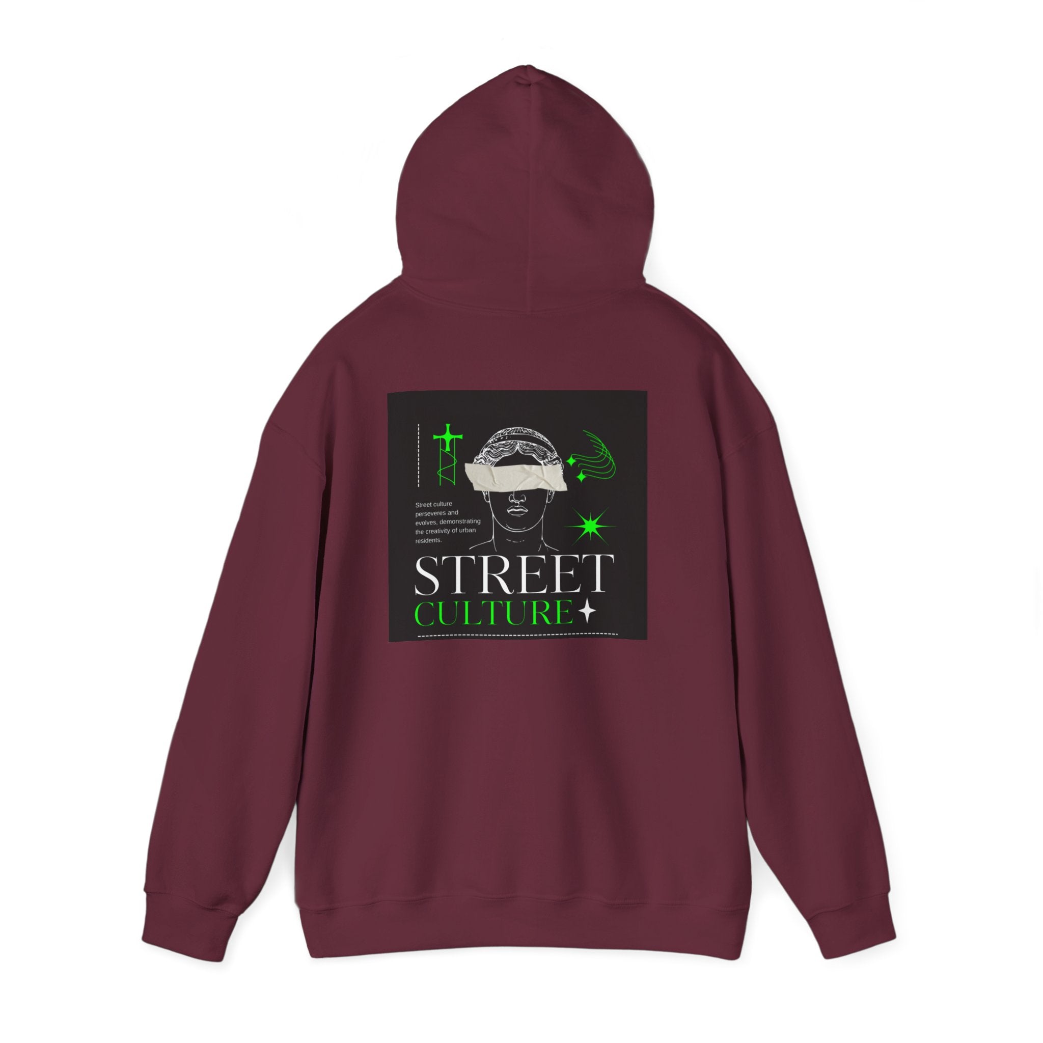 Street Culture Hoodie — Neon Green Graphic Urban Skull Sweatshirt